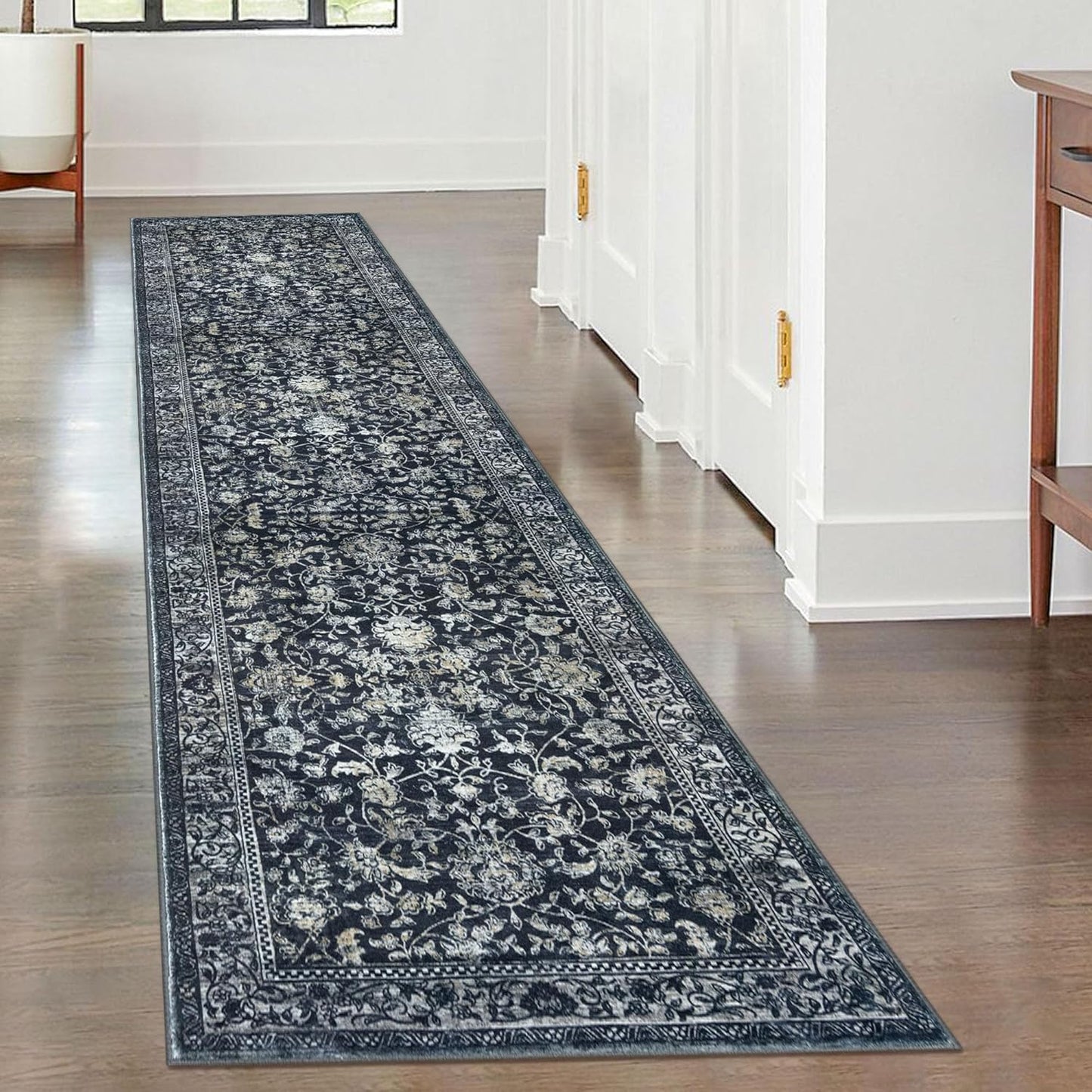 KILOCOCO Hallway Runner 2x8 Rug for Vintage Floral Style