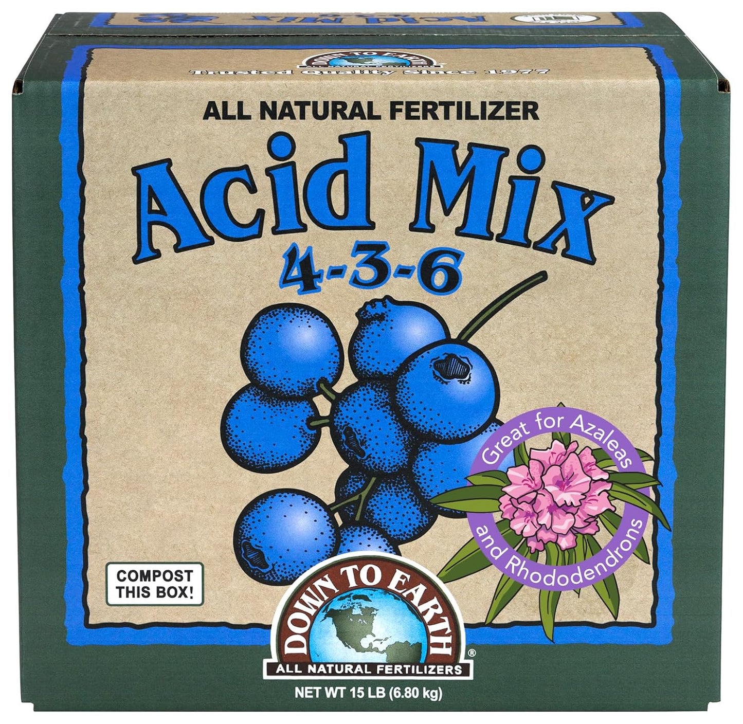 Down To Earth Organic Acid Mix Fertilizer for Acid-Loving Plants