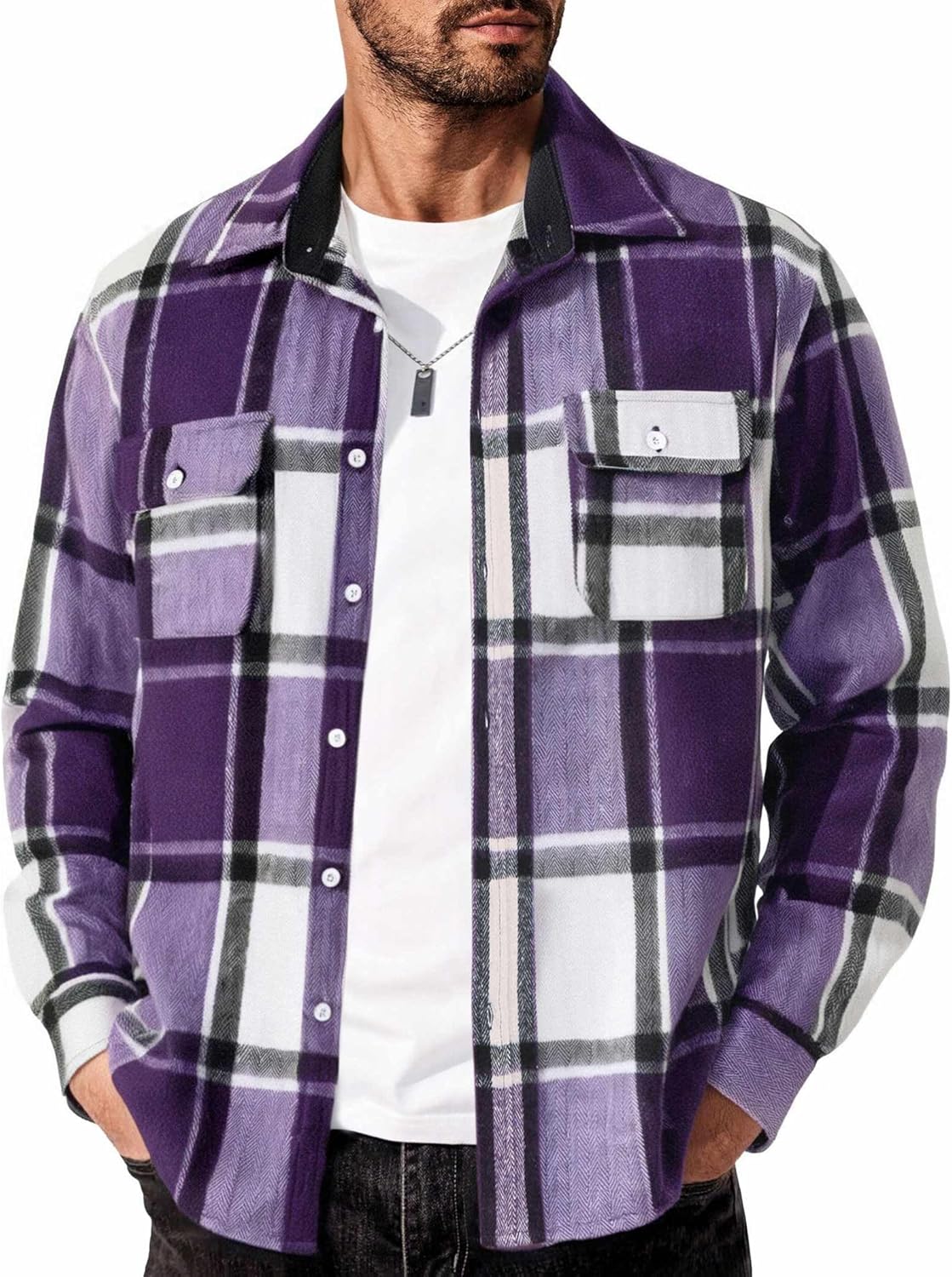 COOFANDY Men's Flannel Shirt Jacket for Casual Style and Comfort