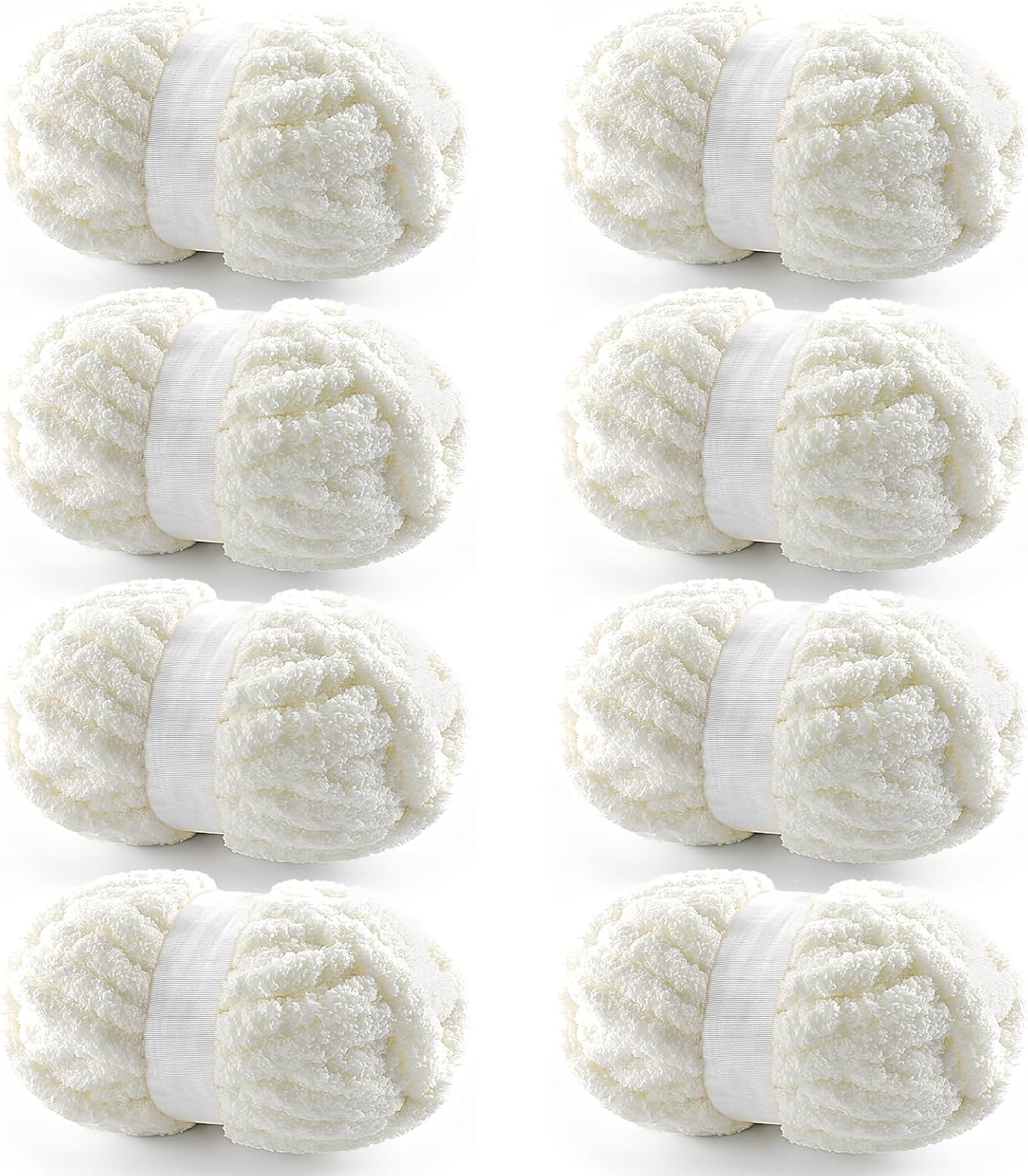 8 Pack Chunky Chenille Yarn for Hand Knitting and Crocheting