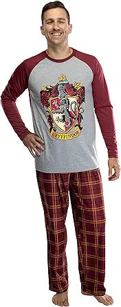 Harry Potter Adult Men's Pajama Set with Raglan Shirt and Pants