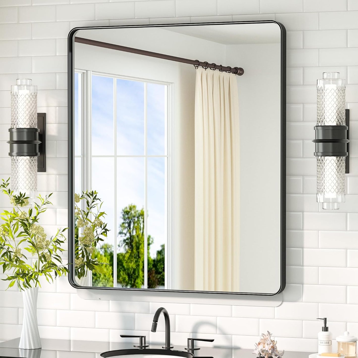 TETOTE Black Vanity Mirror 30 x 36 Inch for Modern Spaces