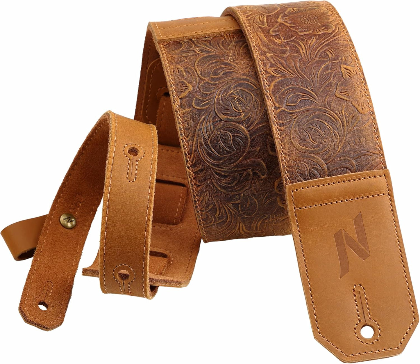 Nefelibata Wide Leather Guitar Strap | Soft Padding for Ultimate Comfort