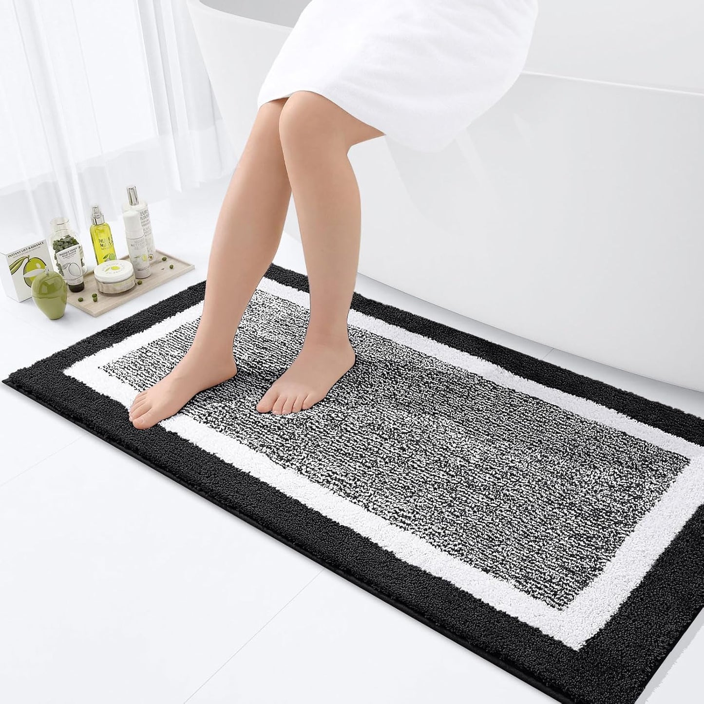 Extra Soft Microfiber Bath Mat for Bathroom Floor and Shower