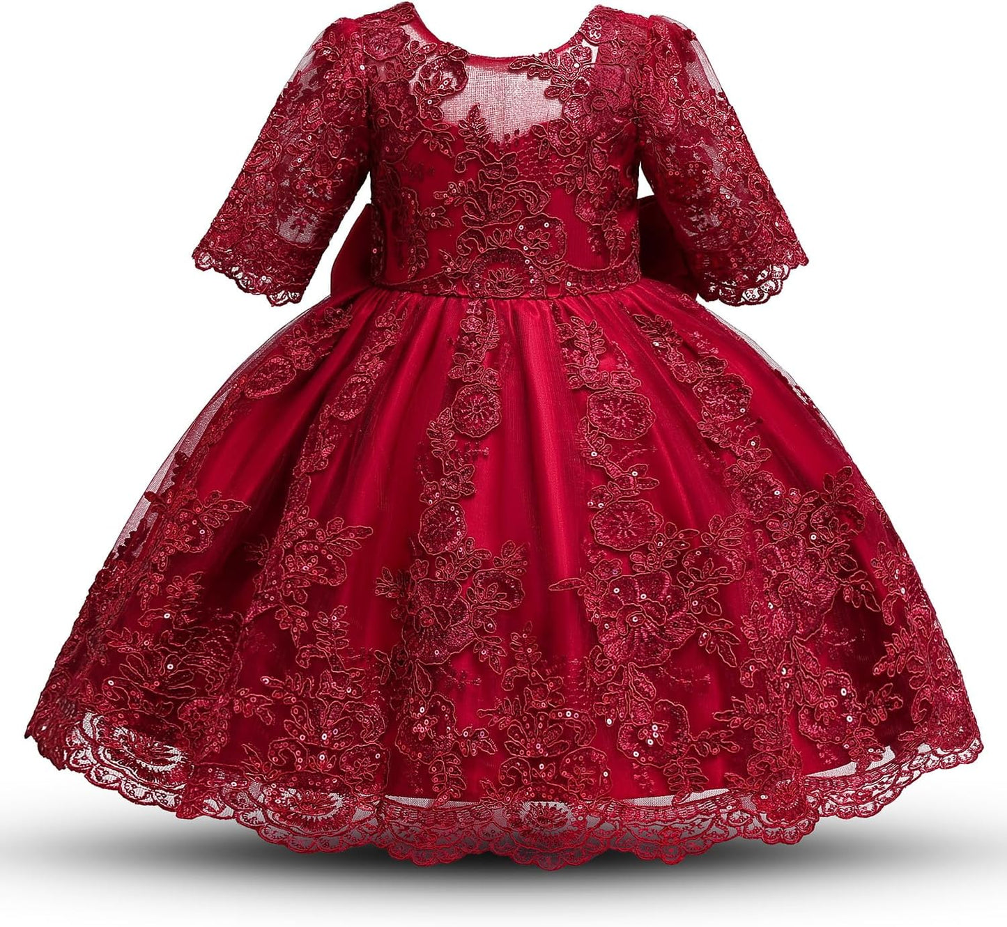 NNJXD Girls' Tulle Flower Princess Wedding Dress for Toddlers
