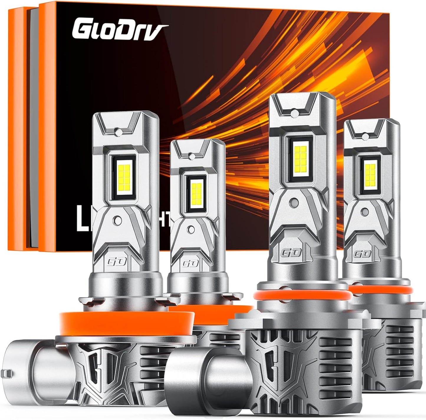 GloDrv H11 9005 LED Bulbs Combo - Ultra-Bright 48000LM Lighting