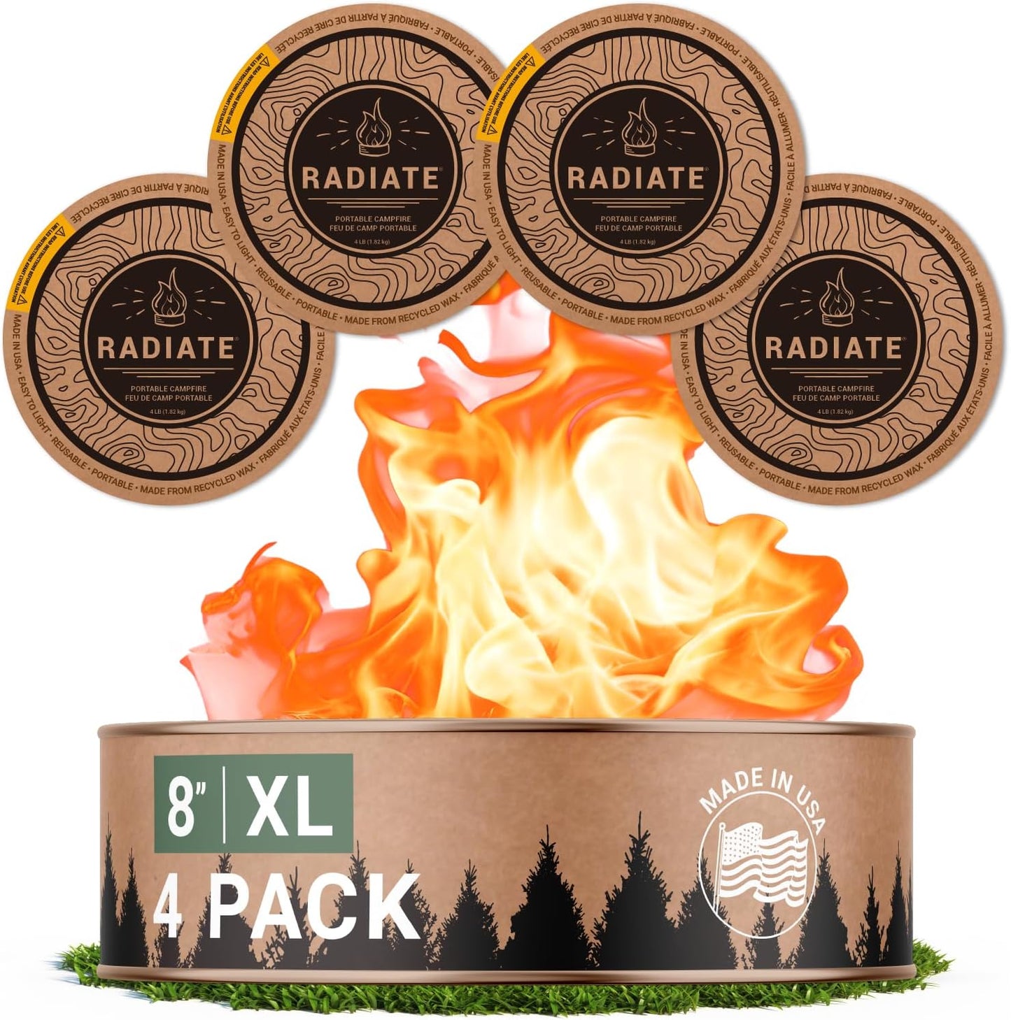 Radiate Portable Campfire XL 8in - Perfect for Outdoor Fun