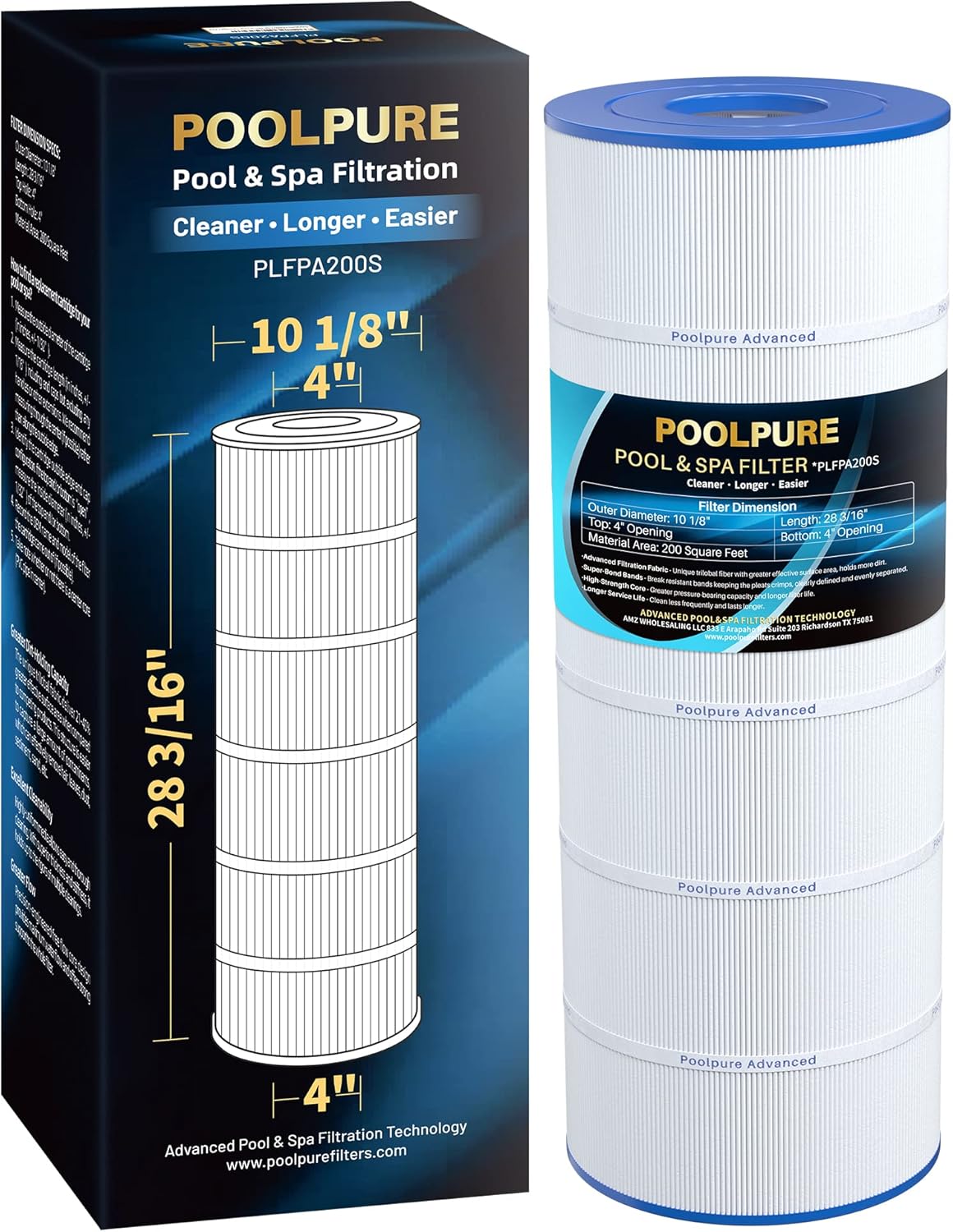 POOLPURE PLFPA200S Filter Cartridge for Hayward Models