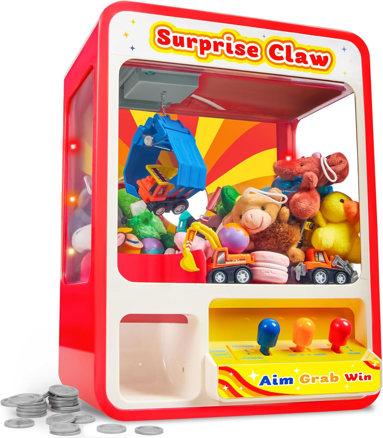 JOYIN Claw Machine Arcade Toy with LED Light for Kids Fun