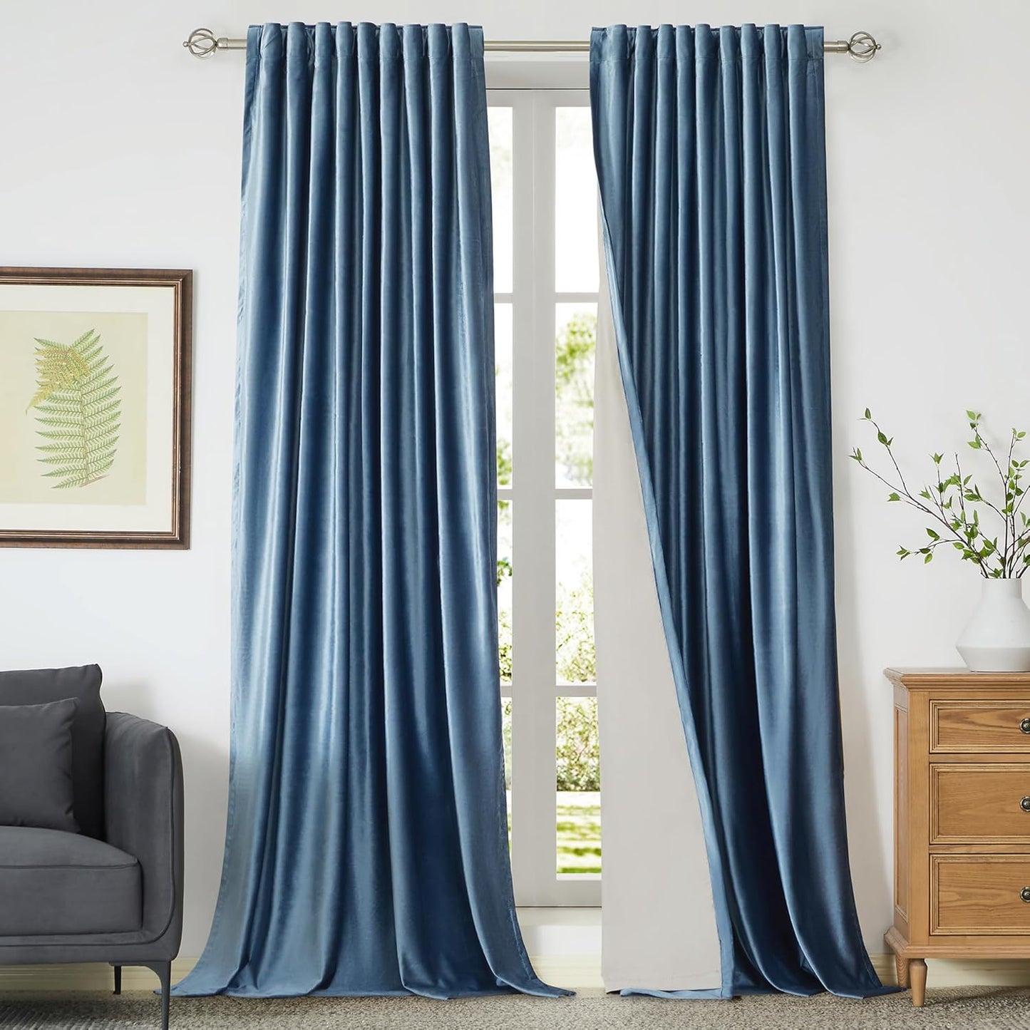 100% Blackout Velvet Curtains for Living Room and Bedroom
