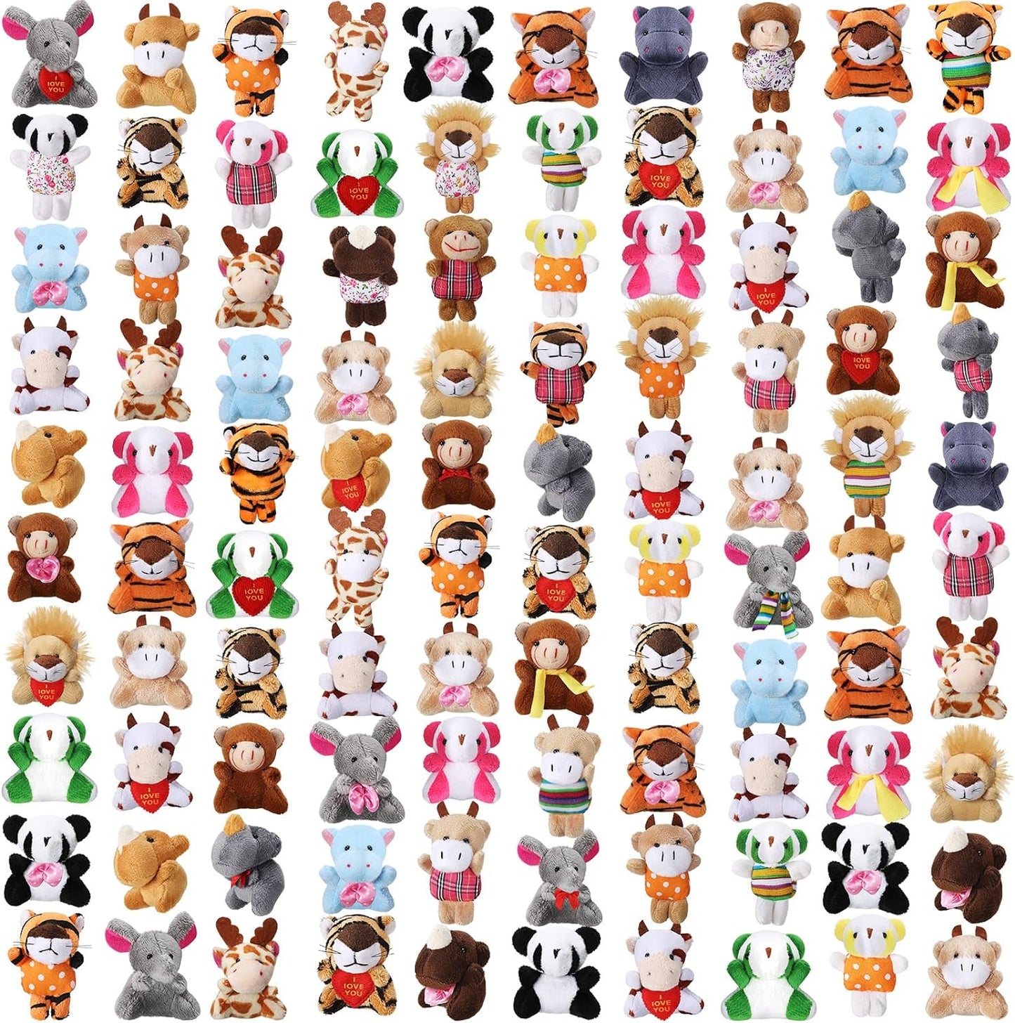 Mini Plush Stuffed Animal Keychains for Kids Birthday Parties