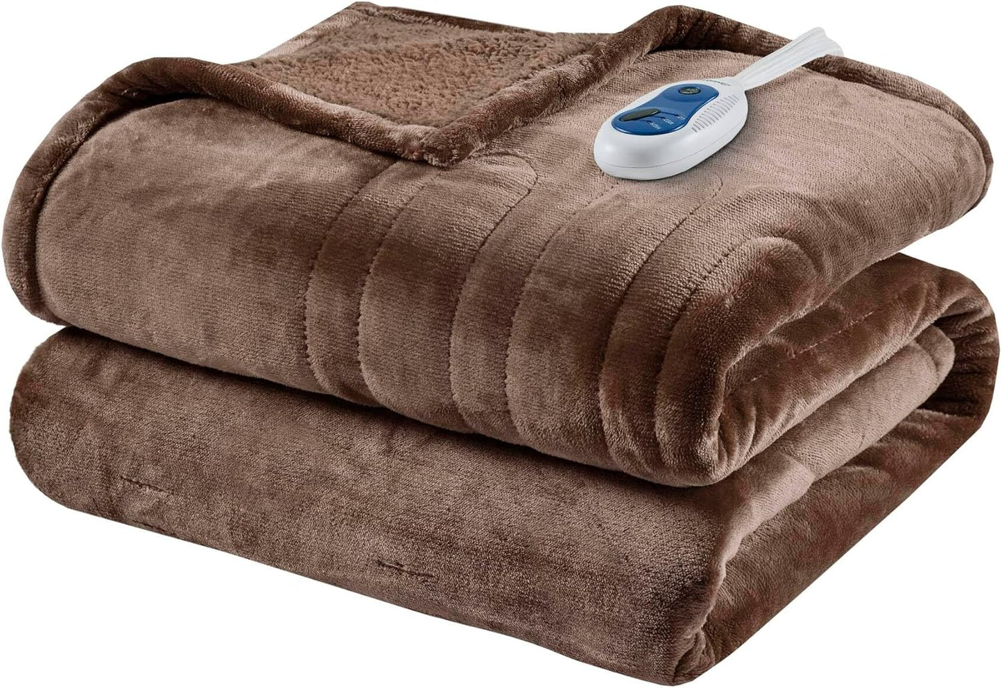 Beautyrest Heated Blanket - Soft, Warm, Reversible Plush Throw