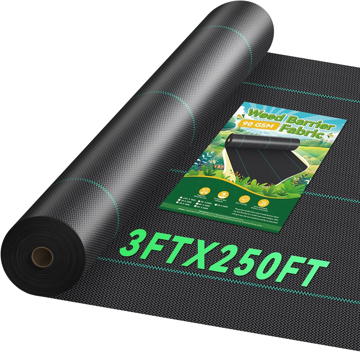 3ftx250ft Heavy Duty Landscape Fabric for Weed Control