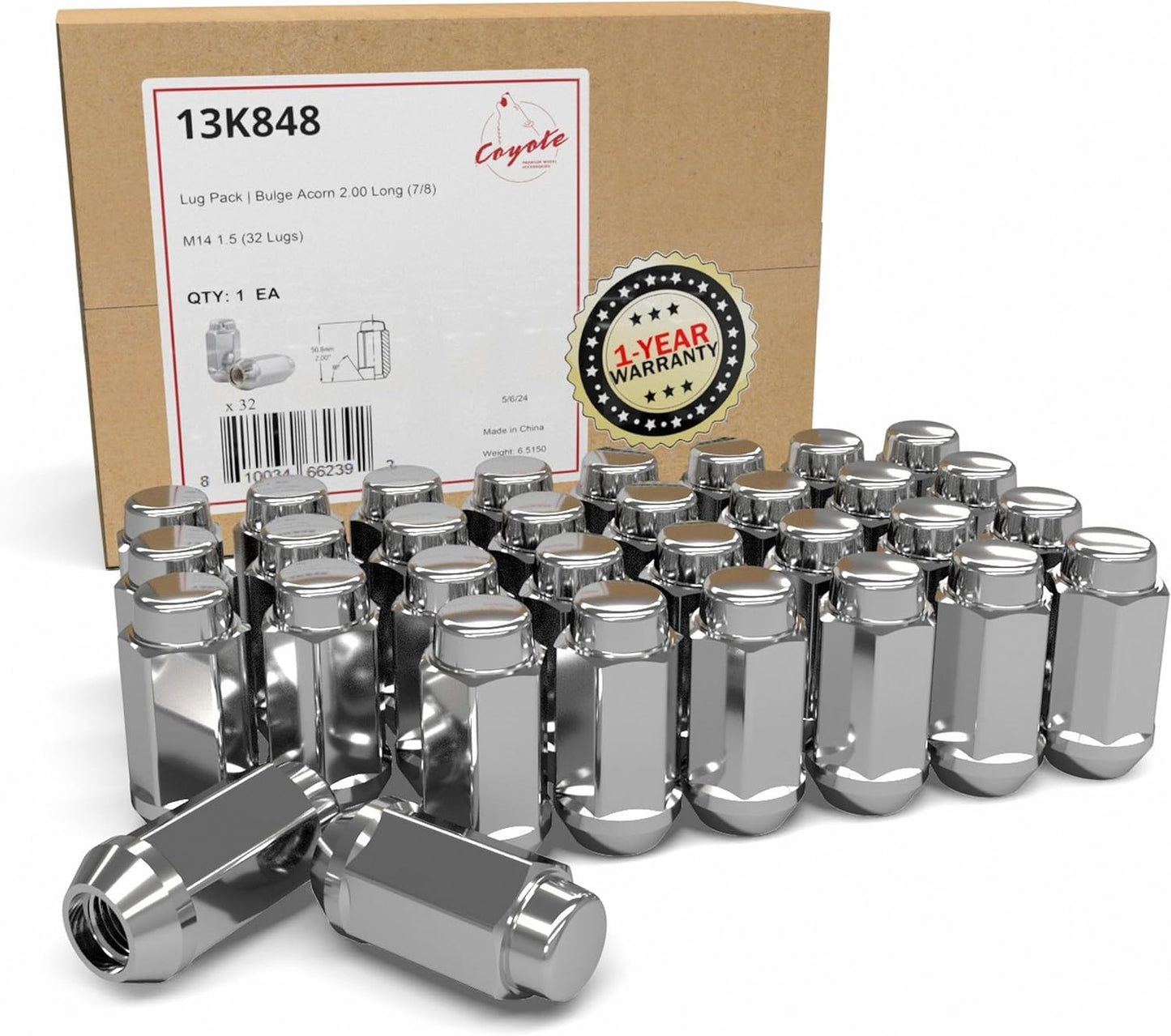 32 Pcs Bulge Acorn Lug Nuts for Chevrolet Ford Ram Trucks