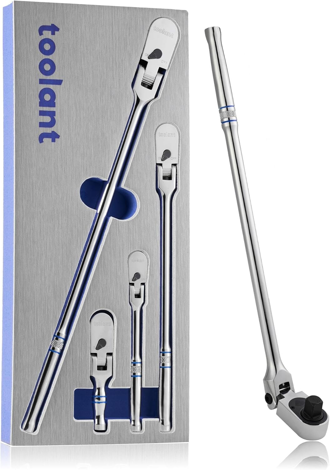 toolant 4Pcs Flex Head Ratchet Set for Tight Spaces and Durability