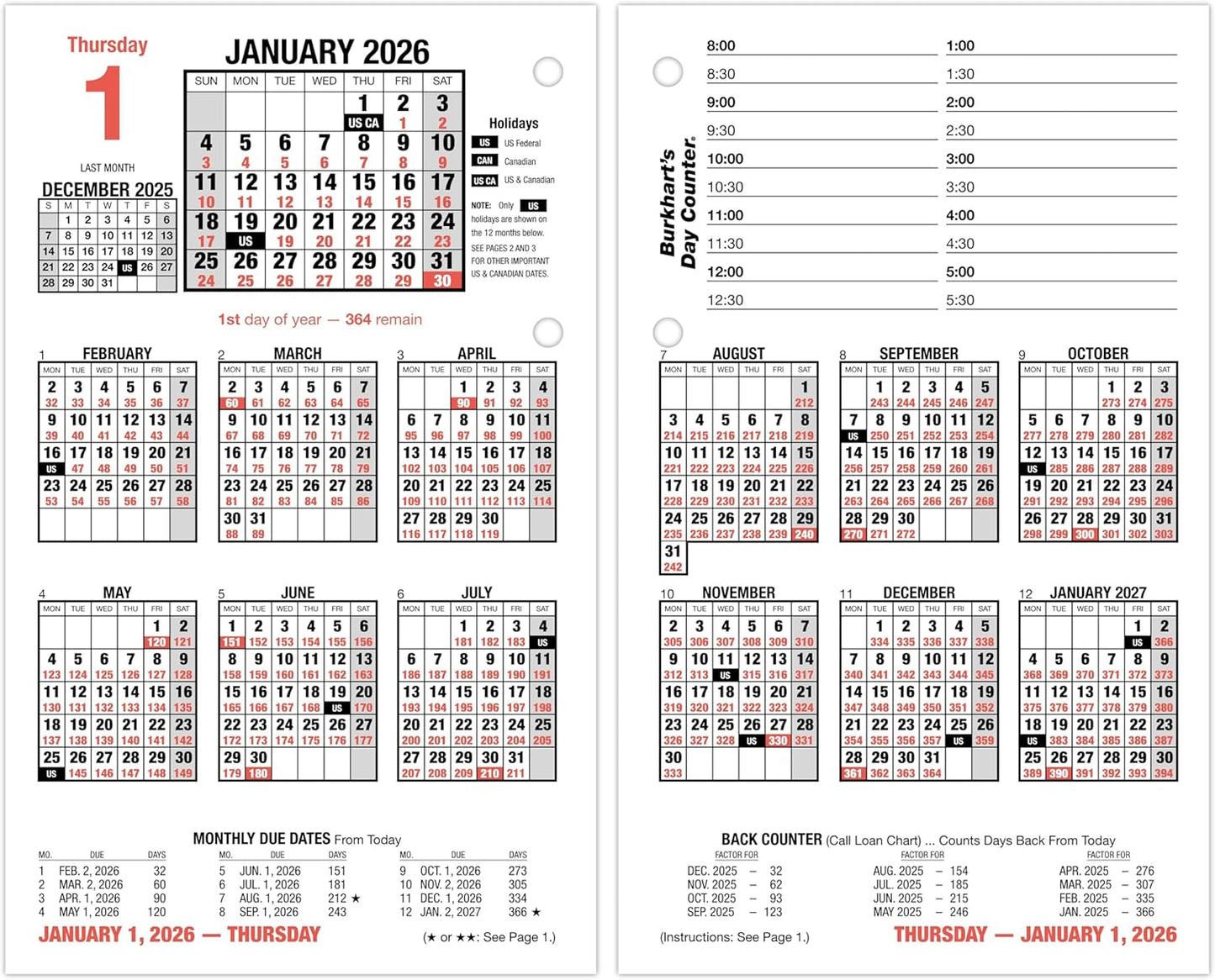AT-A-GLANCE 2026 Desk Calendar Refill for Daily Planning