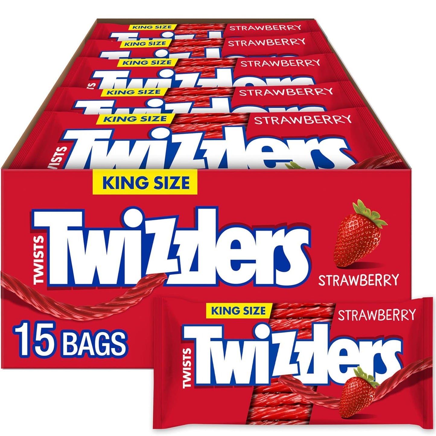 TWIZZLERS Twists Strawberry Flavored King Size Chewy Candy