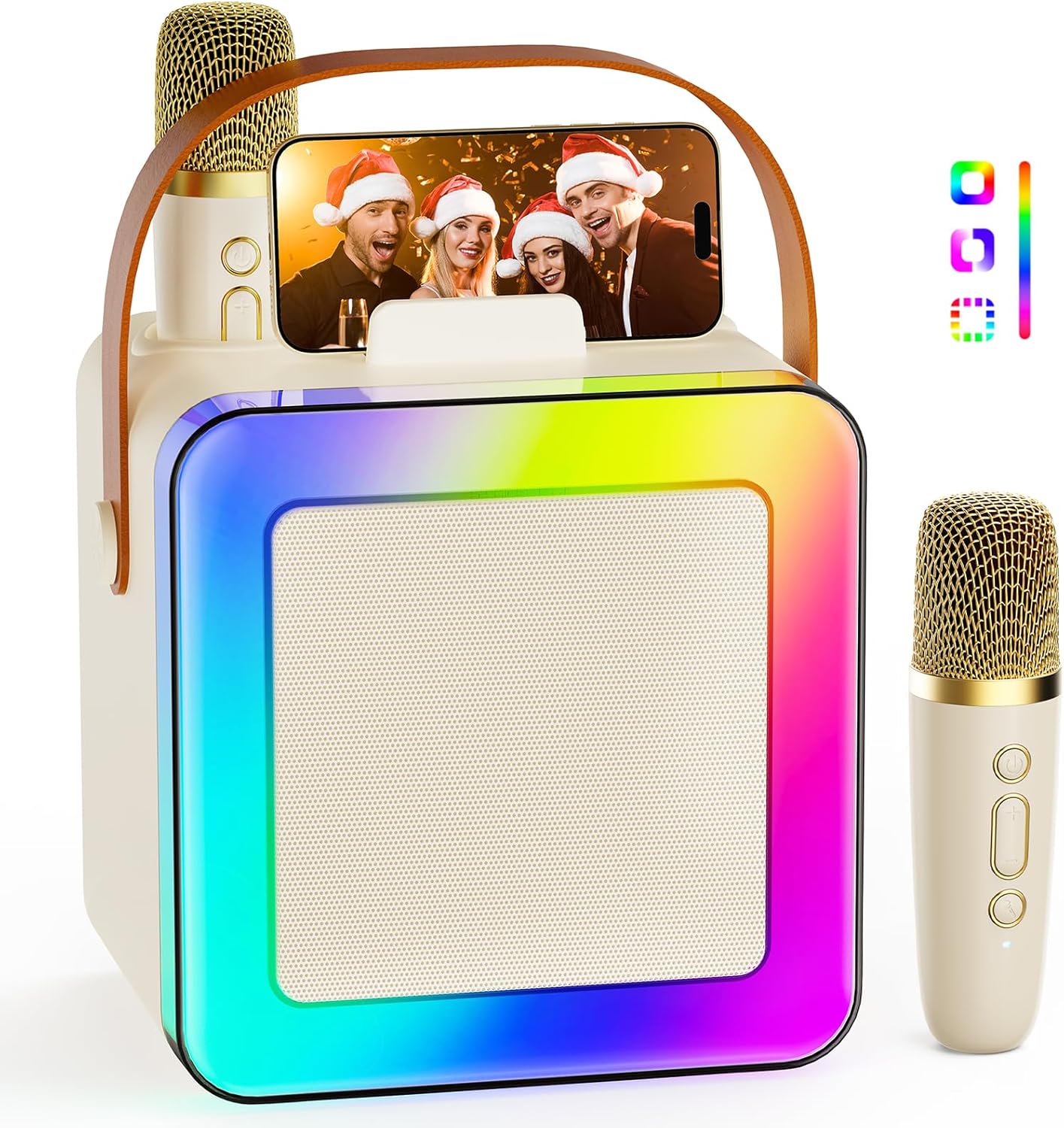 Portable Bluetooth Karaoke Machine with 2 Wireless Mics - JAUYXIAN