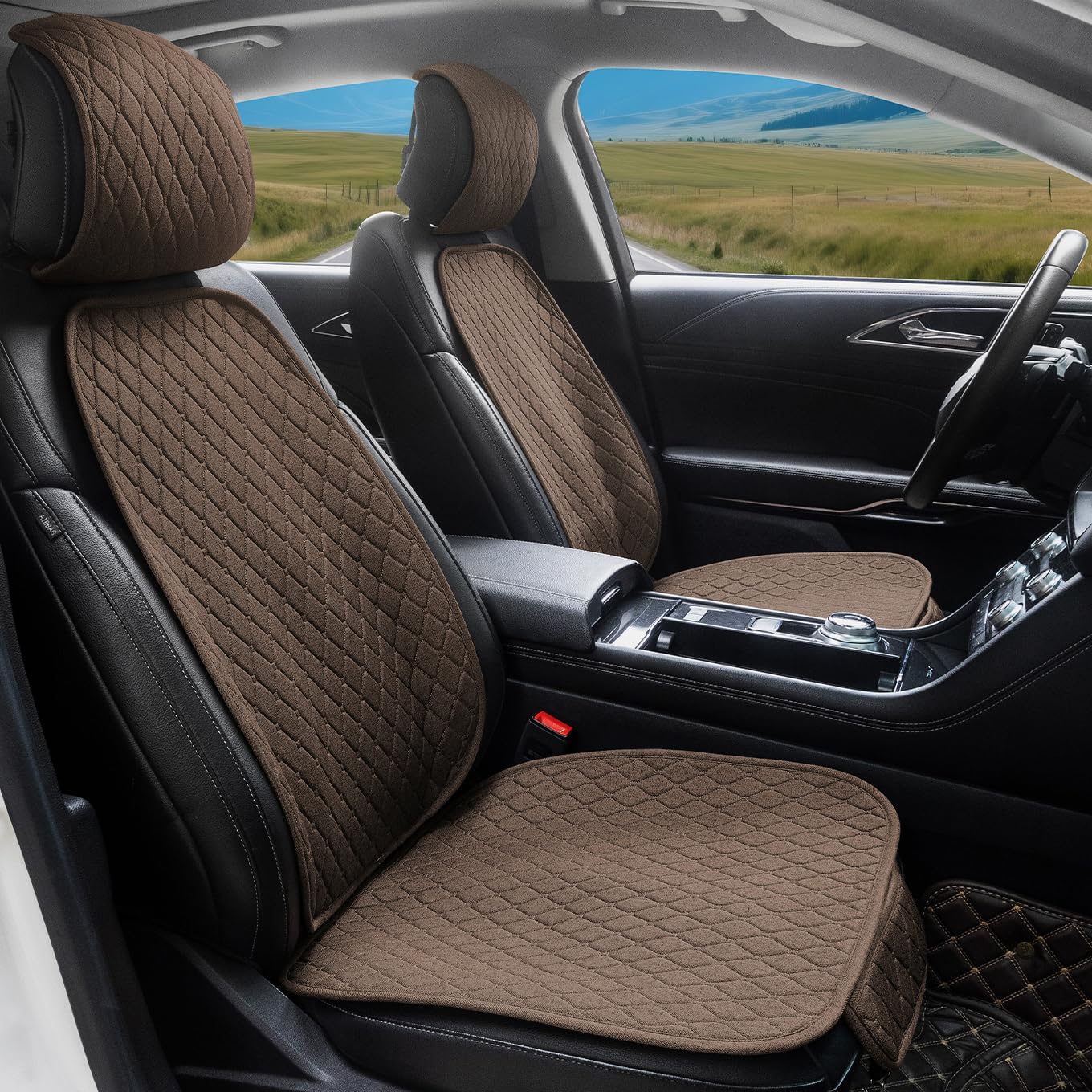 Linen Car Seat Covers for Front Seats - Breathable & Durable