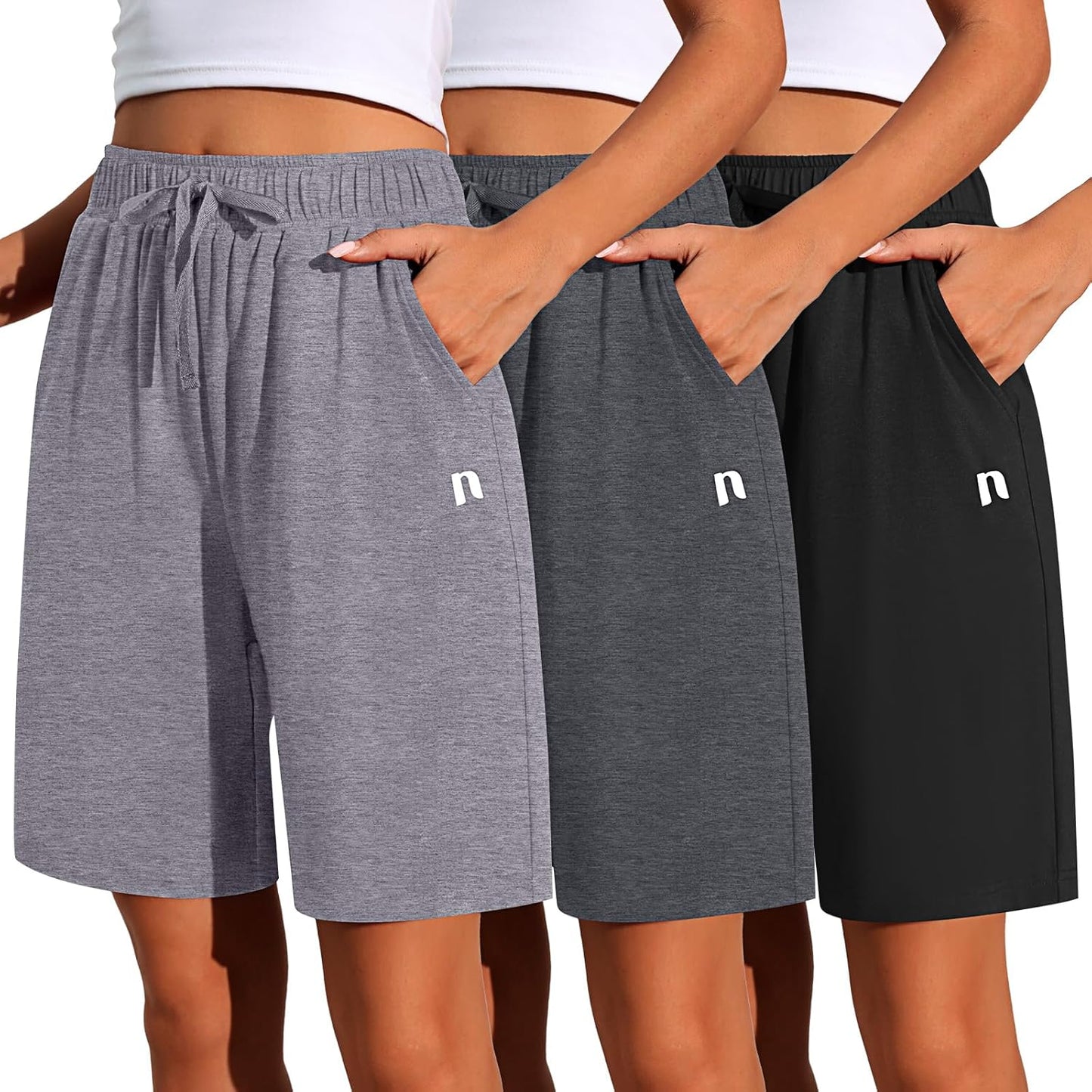 Neer Women's Quick Dry Bermuda Athletic Shorts with Pockets