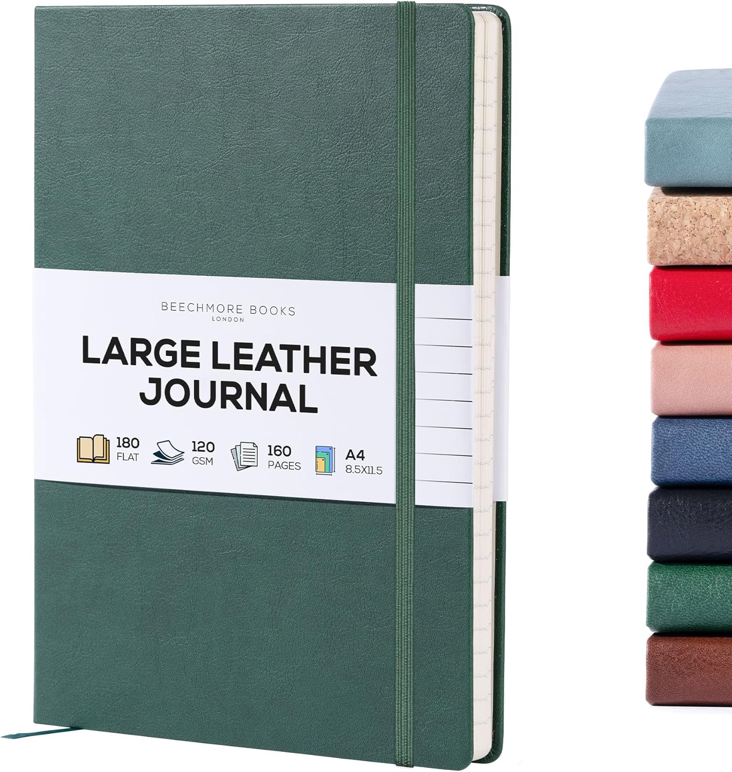 BEECHMORE BOOKS A4 Leather Journal for Work & Writing