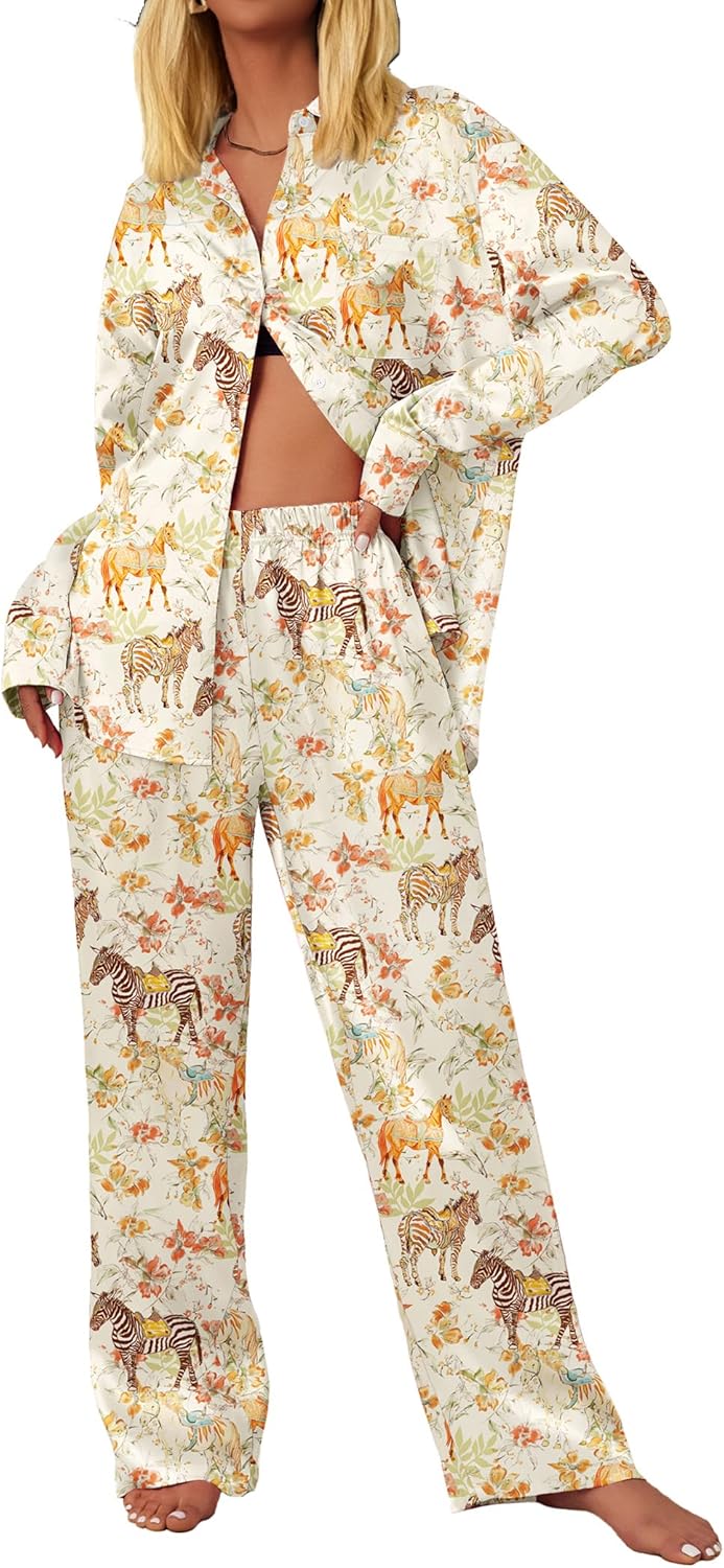Ekouaer Womens Satin Silky Pajama Set for Ultimate Comfort