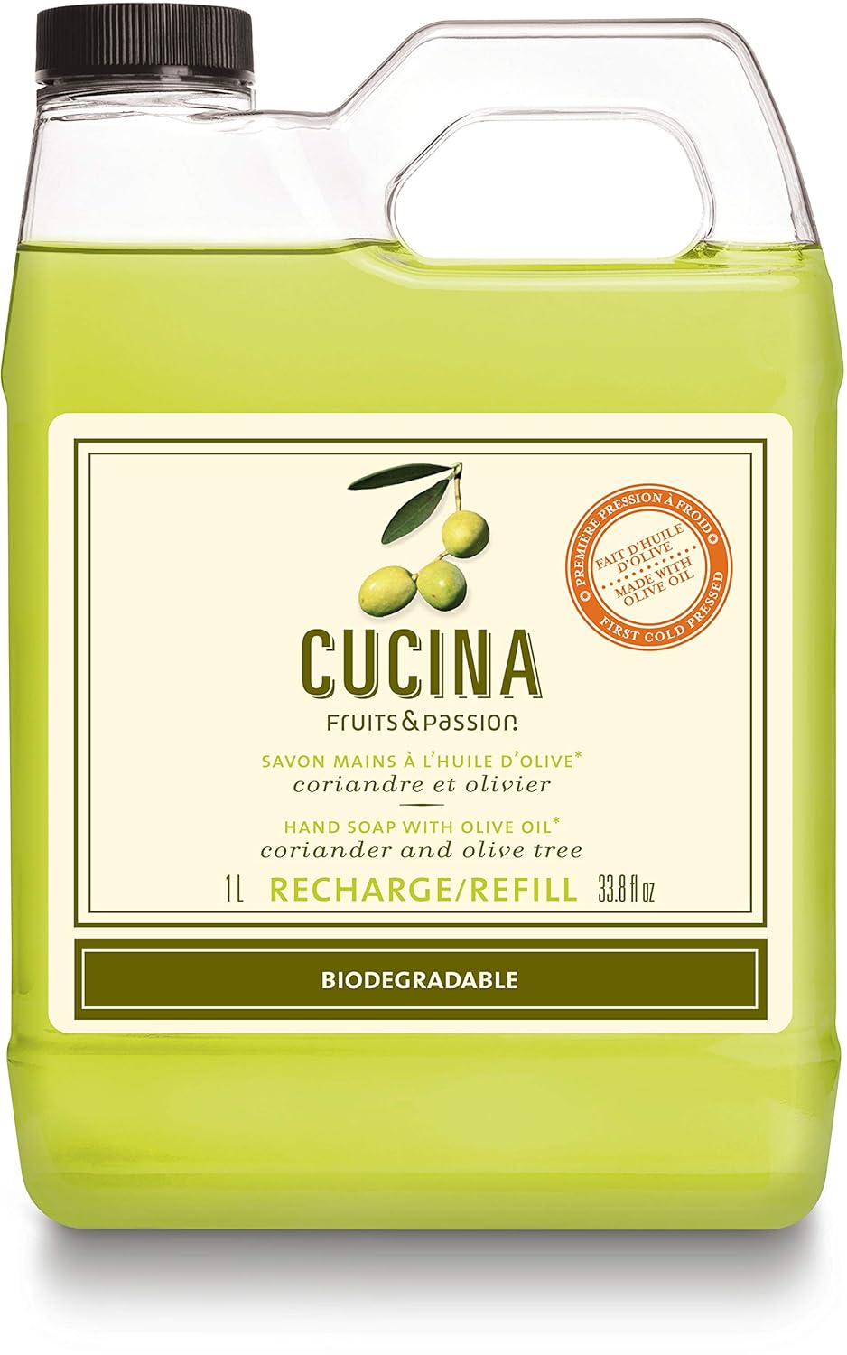 Cucina Coriander and Olive Tree Hand Wash Refill for Kitchen