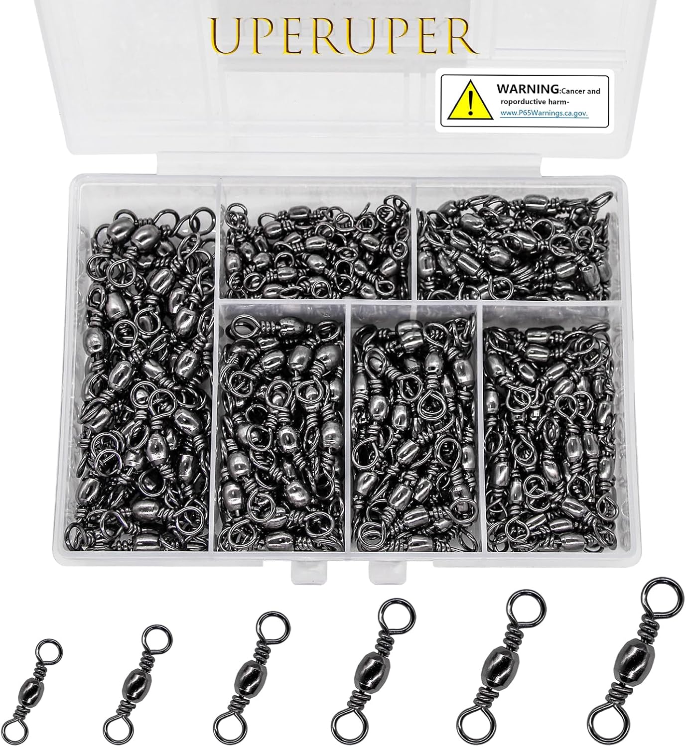 300pc Stainless Steel Fishing Swivels Kit - Saltwater/Freshwater Ready