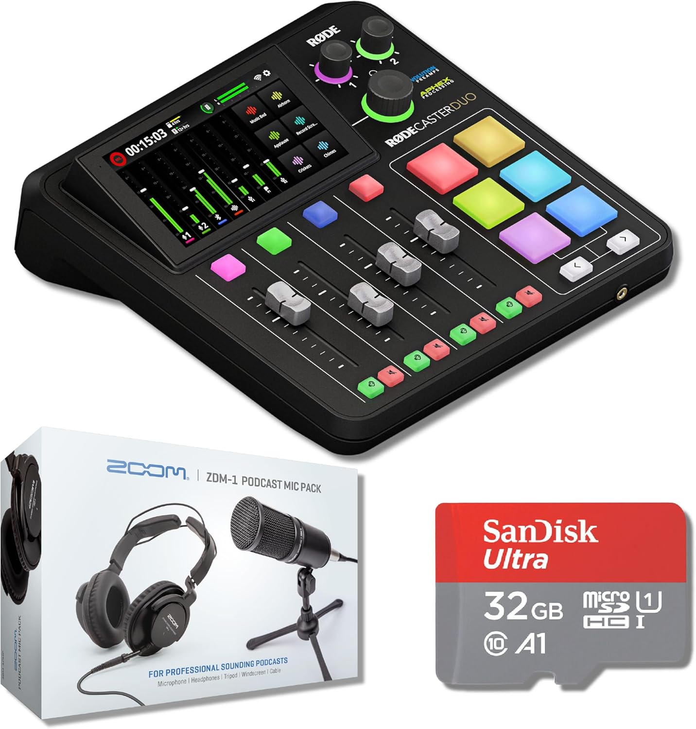 Rode RODECaster Duo Audio Production Studio with ZDM-1 Microphone