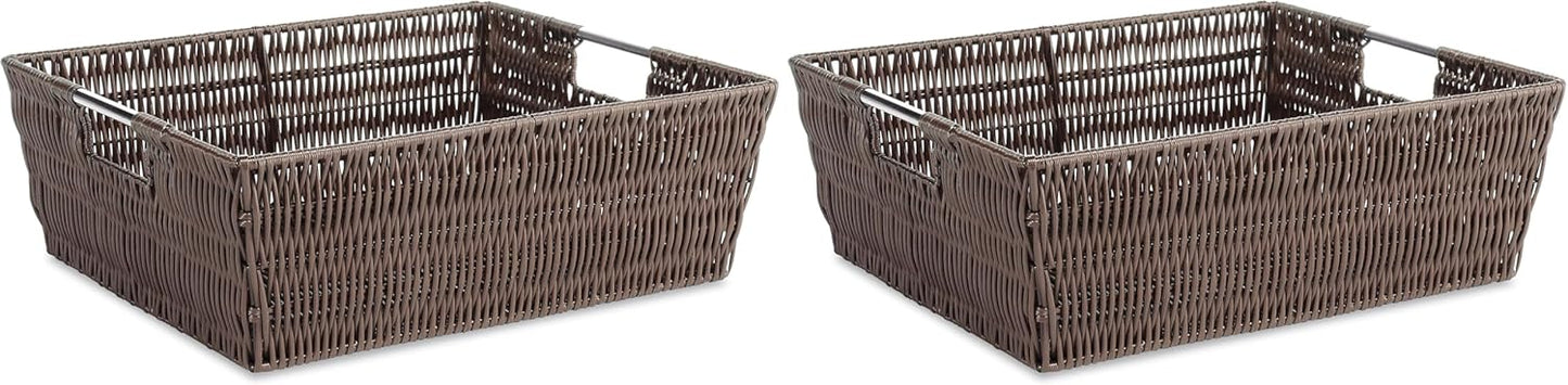 Whitmor Java Rattique Shelf Storage Tote Basket for Home Use