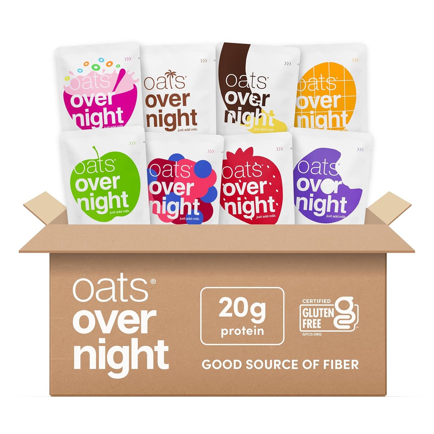 Oats Overnight High Protein Fruit Variety Pack for Breakfast
