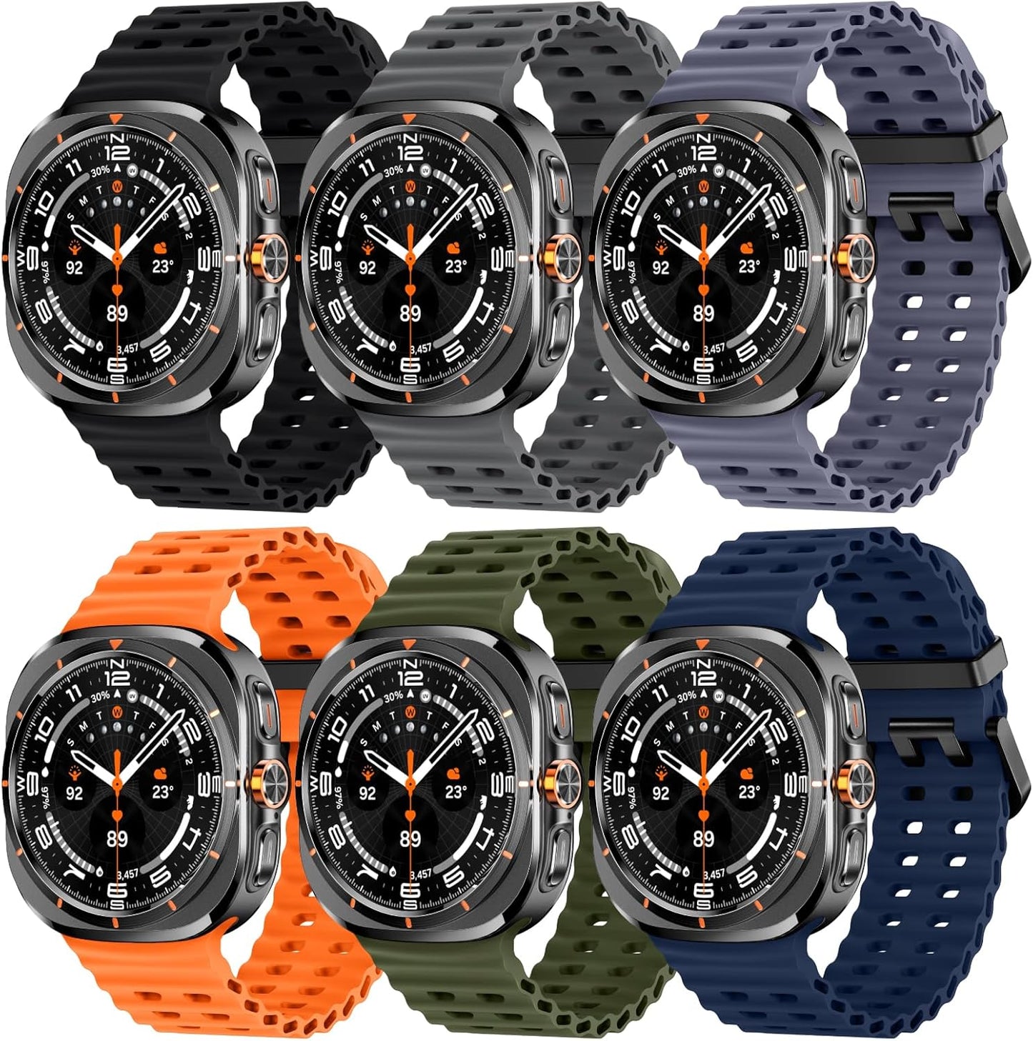 Ocean Sport Silicone Band for Galaxy Watch 7 Ultra - No Gap Design