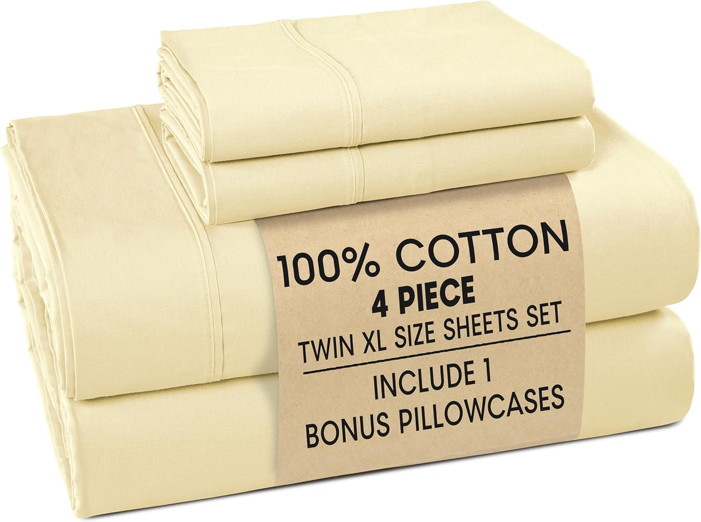 Casa Platino 100% Cotton Percale Twin XL Sheet Set for Comfort