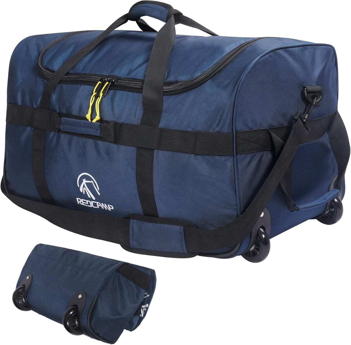 REDCAMP Foldable Duffle Bag with Wheels for Travel and Sports