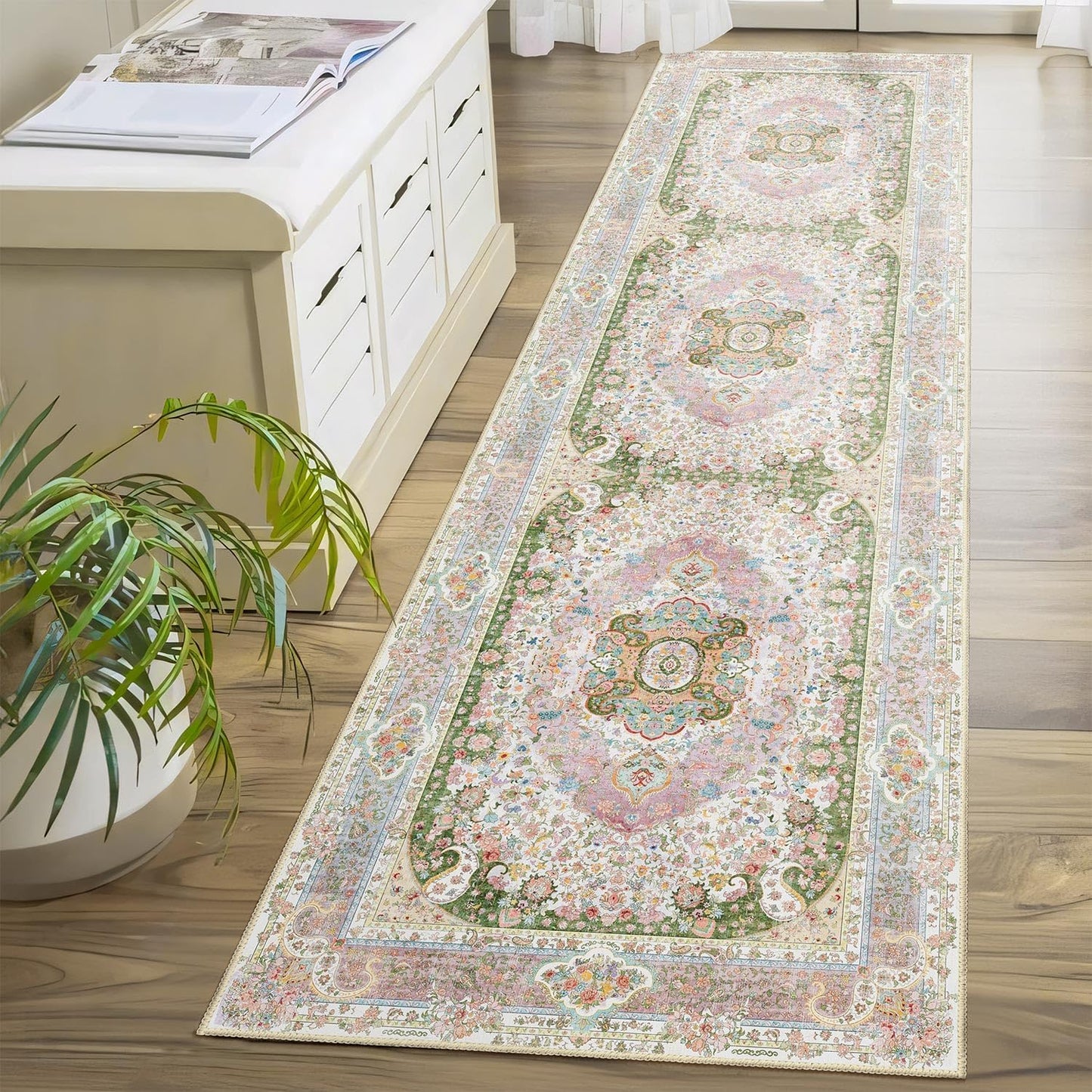 Washable Runner Rug 2x8 for Hallways and Living Rooms