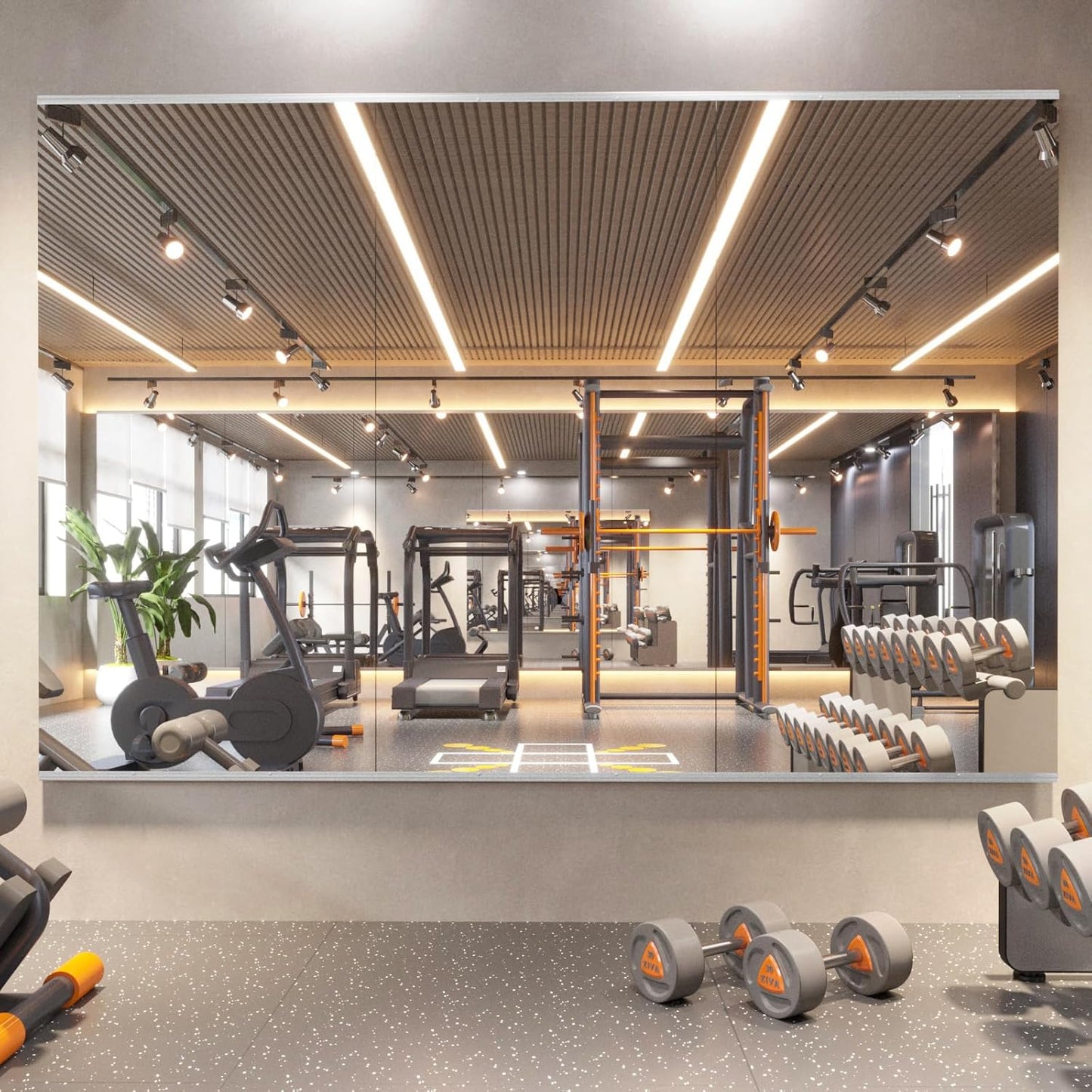 Home Gym Mirror 56X24 Inch - Frameless Tempered Glass 3Pack
