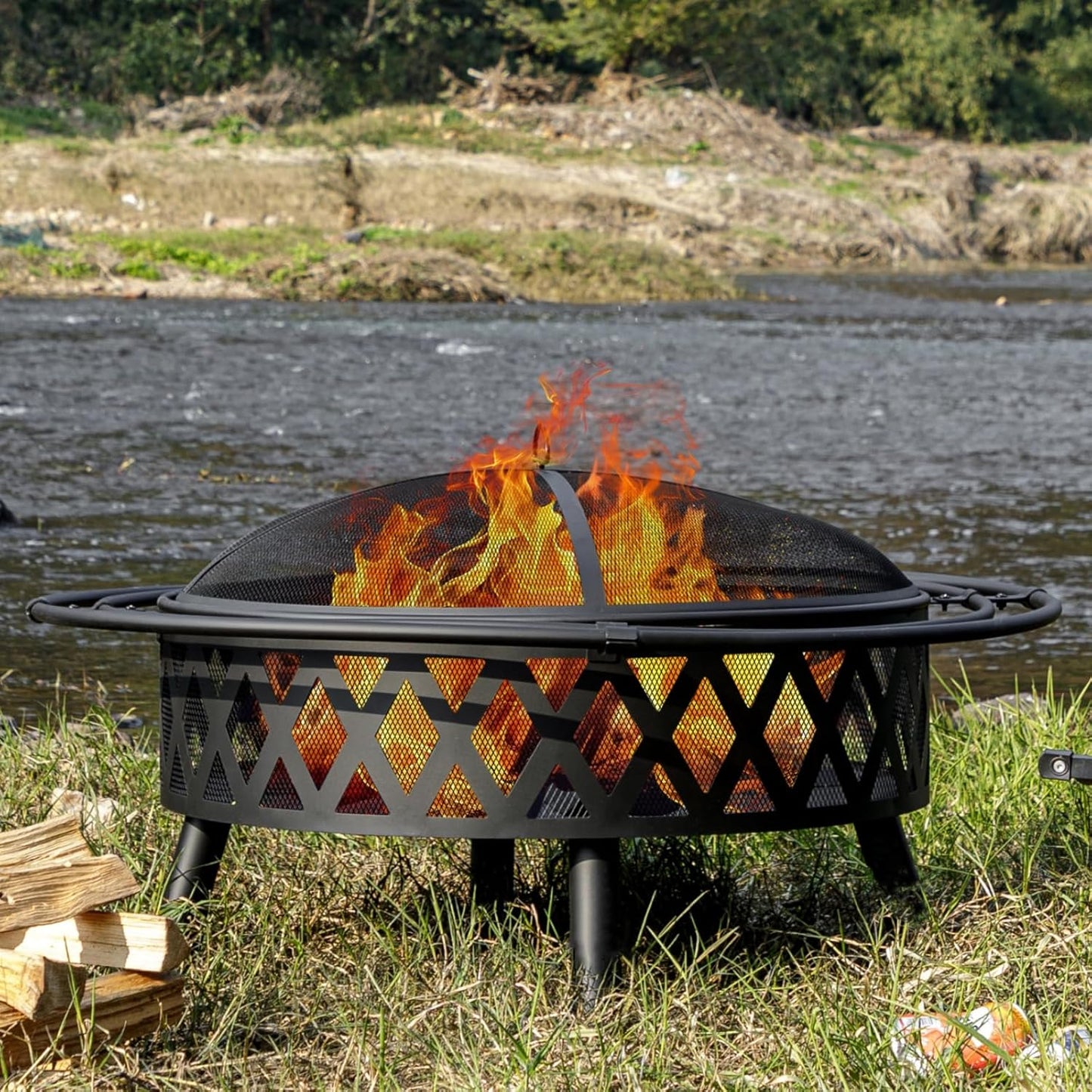 42 Inch Wood Burning Fire Pit for Outdoor Gatherings and Fun