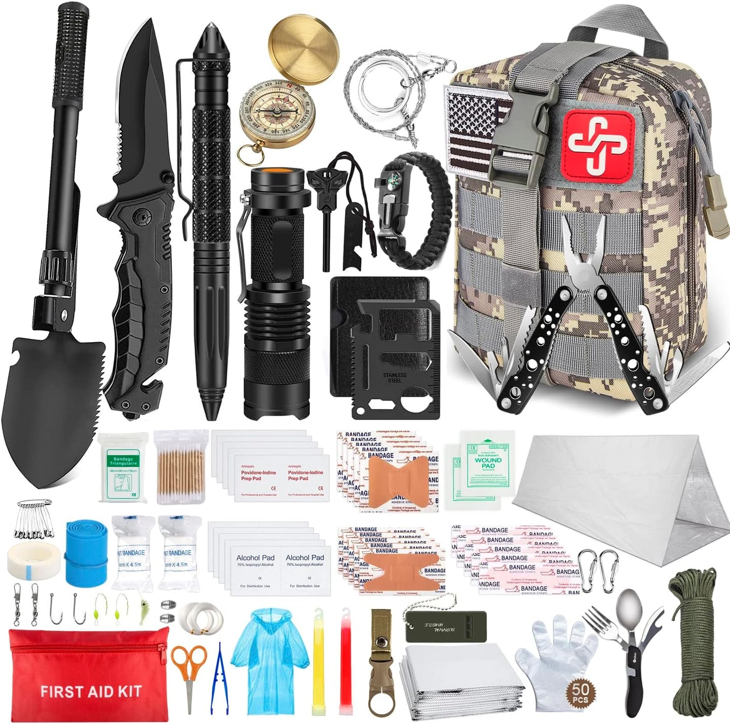 Ultimate Survival Kit with Tactical Molle Pouch - Taimasi