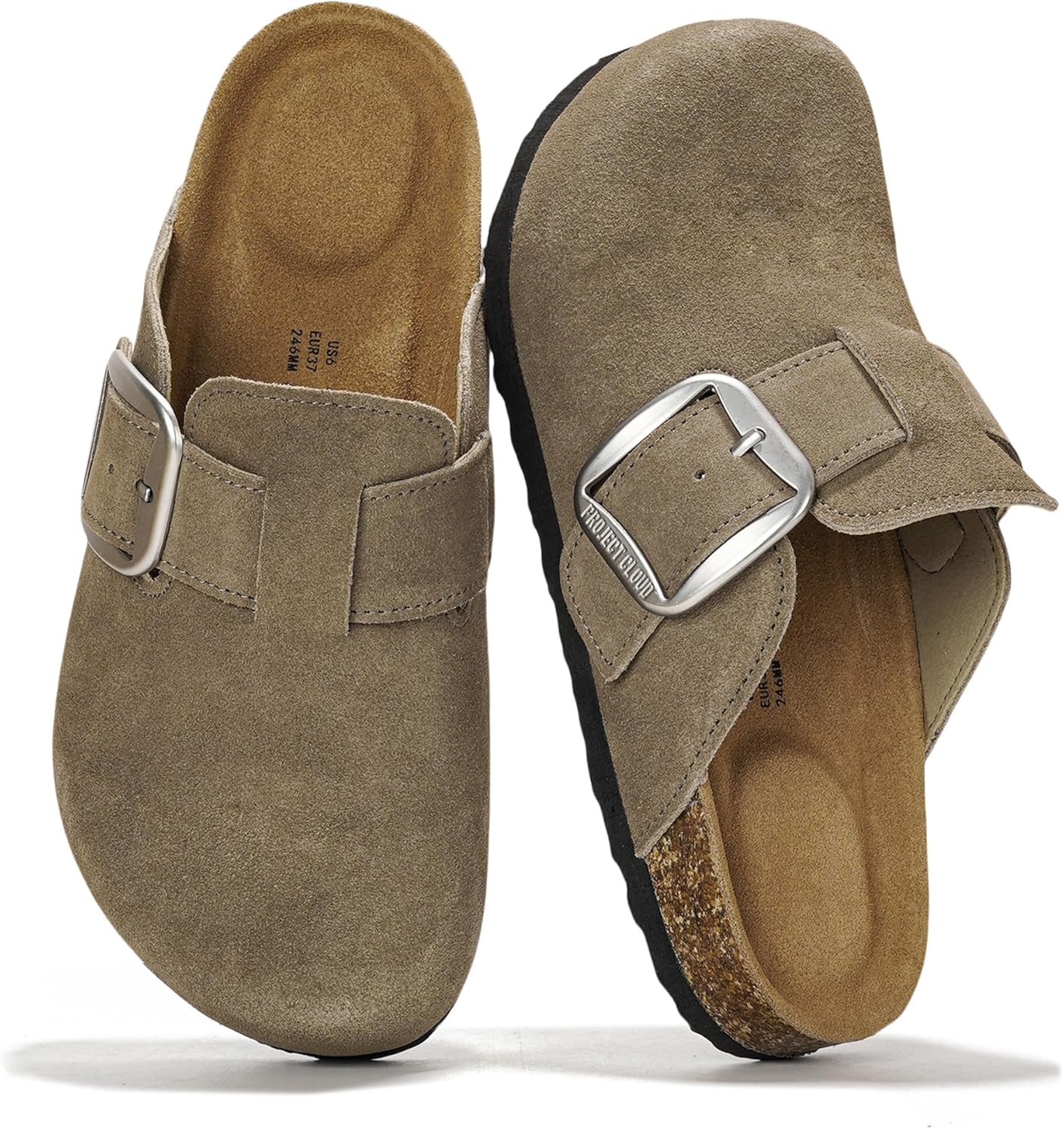 Project Cloud Genuine Leather Clogs for Women with Memory Foam