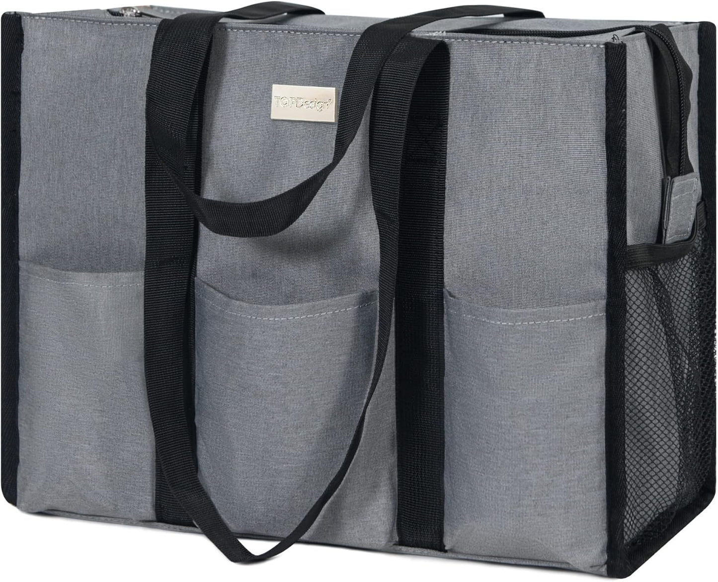 Utility Water Resistant Tote Bag with 13 Pockets for Women