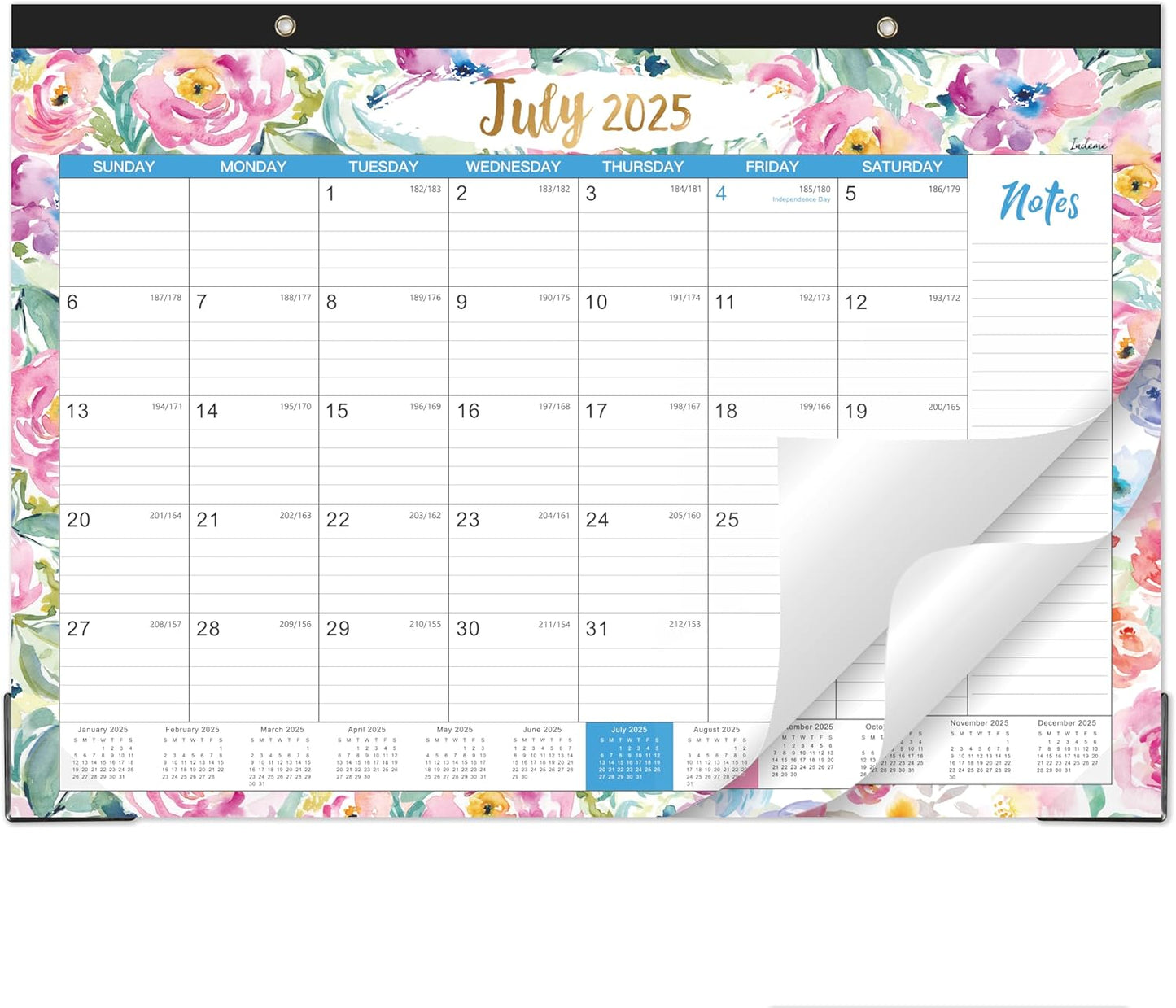 Indeme 18-Month Large Desk Calendar 2025-2026