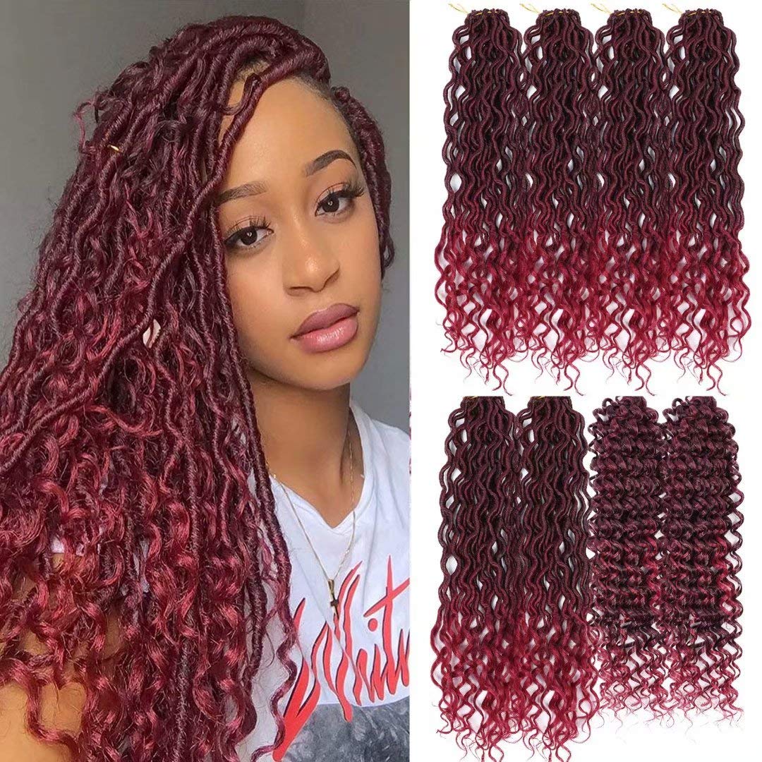 Burgundy New Goddess Locs Crochet Hair for Stunning Styles