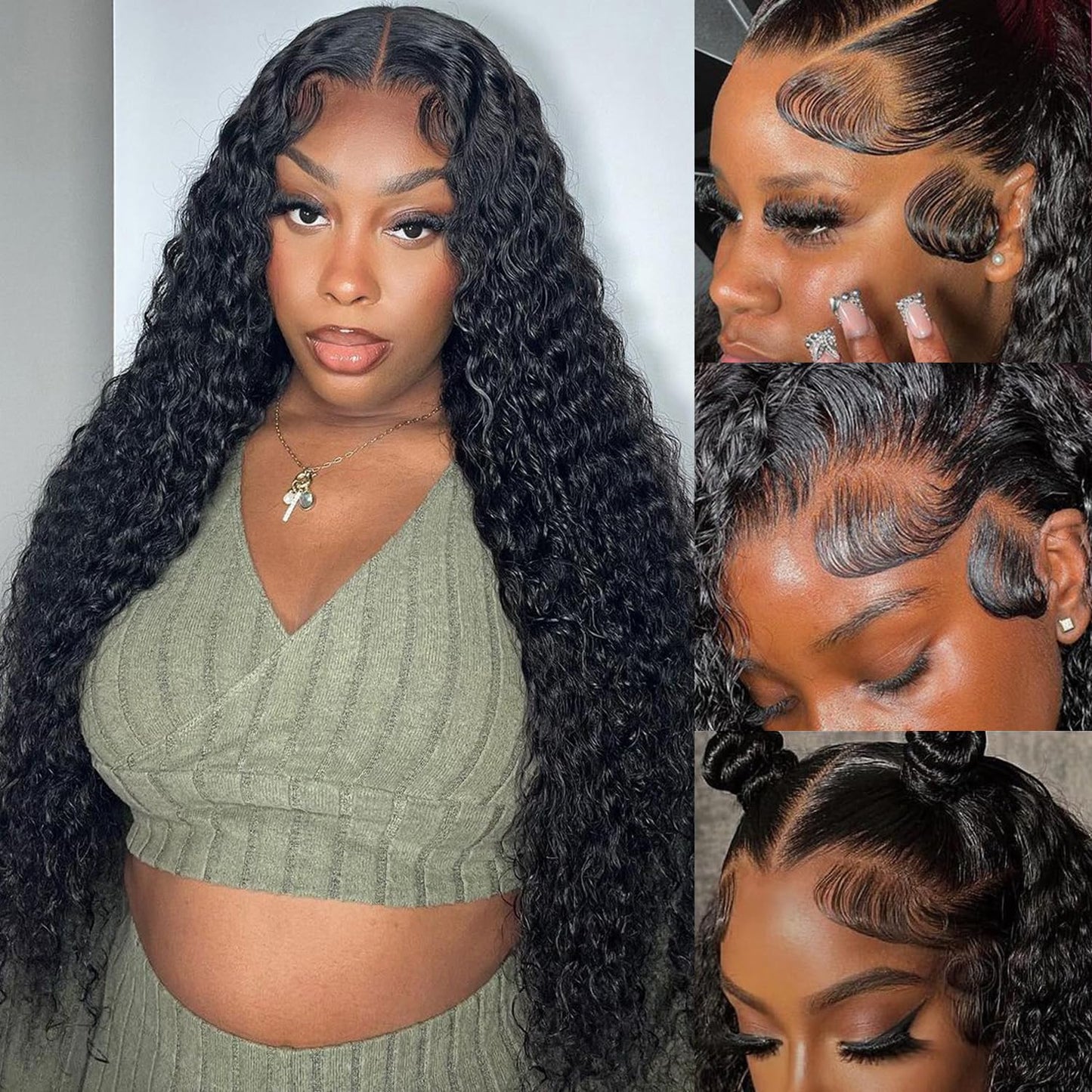 30 Inch Deep Wave Lace Front Wigs for Black Women - Curly Style