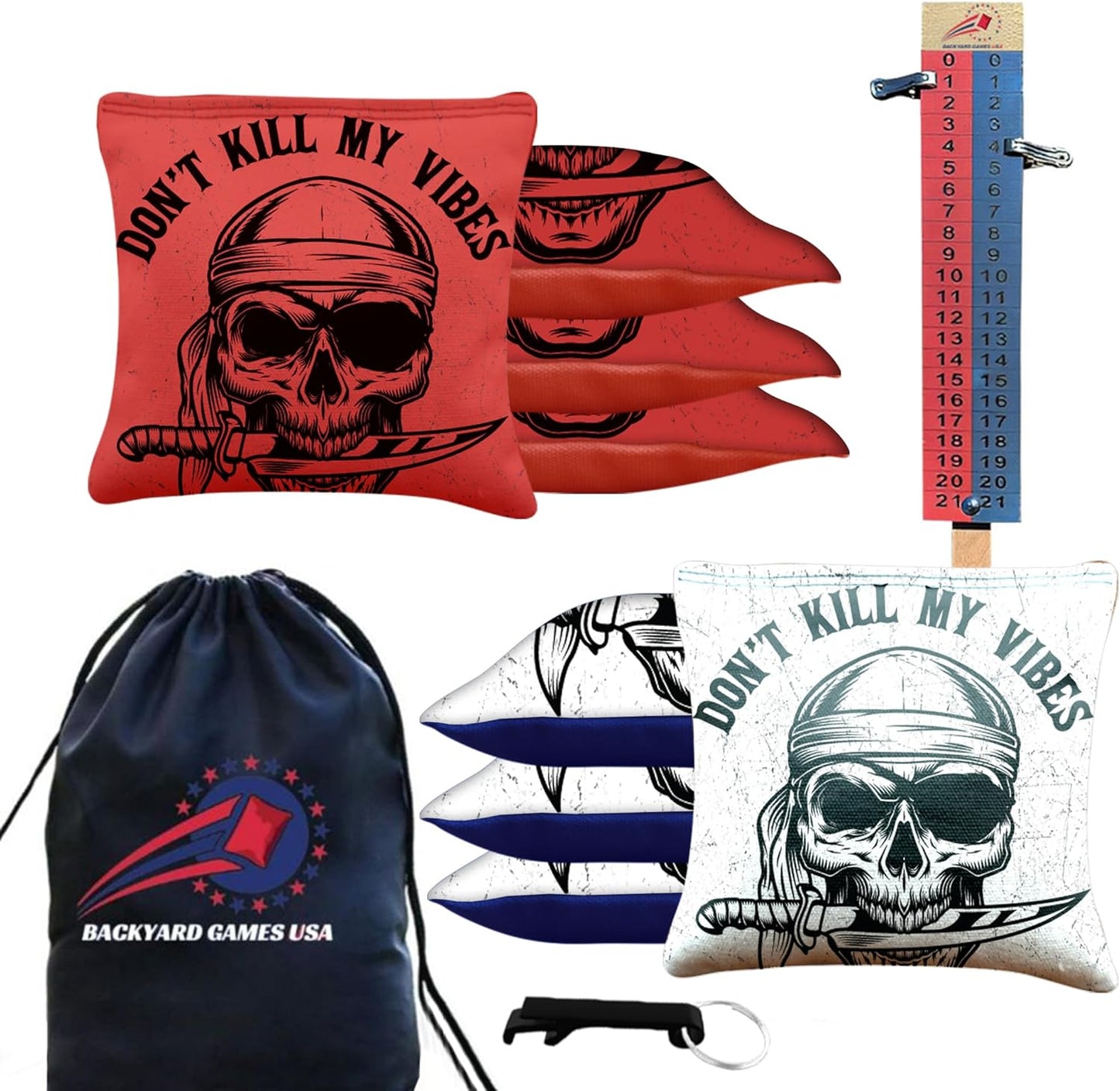 Pro Cornhole Bags Set of 8 for Tournament Play - Made in USA