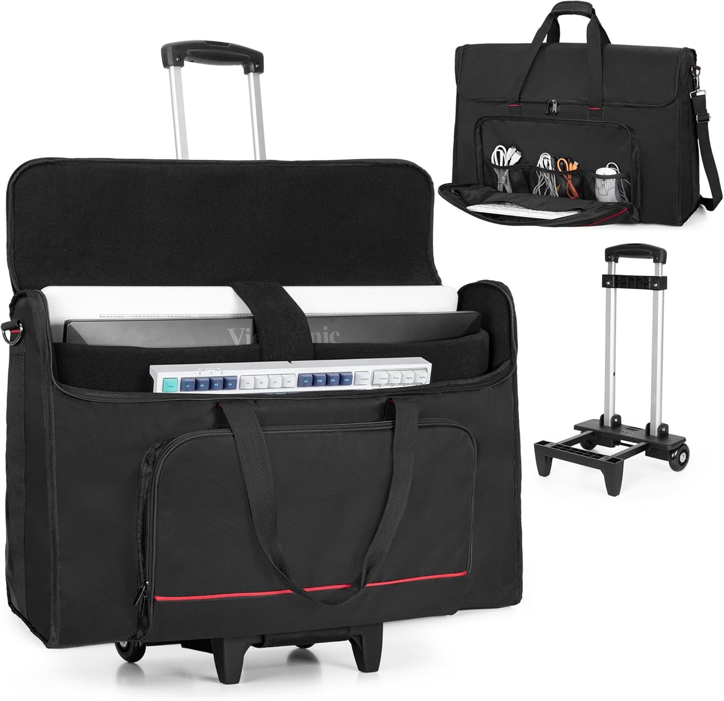 Trunab Rolling Monitor Carry Case for 24-27 Inch Screens