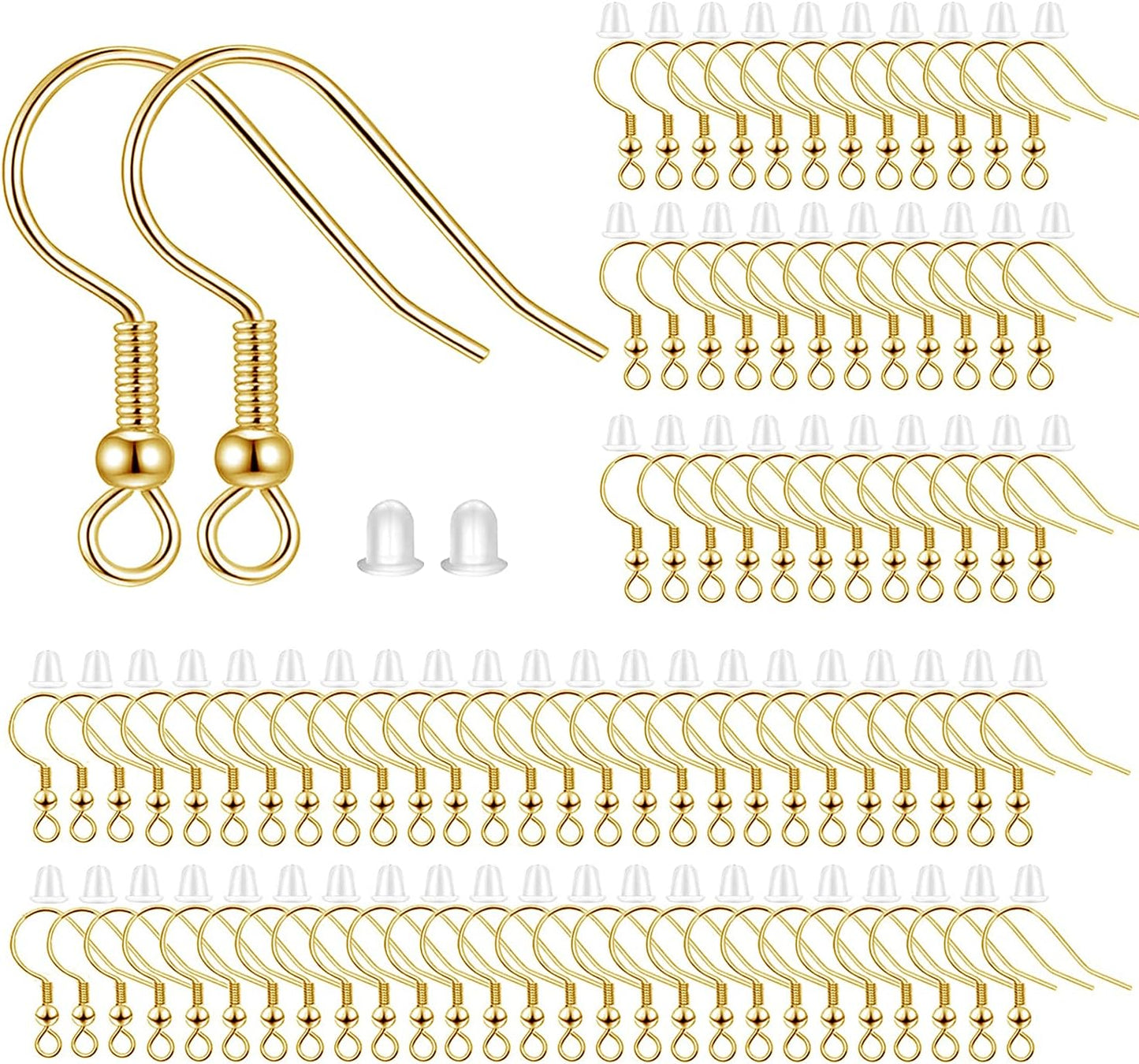 150 Gold Fish Hook Earrings Set