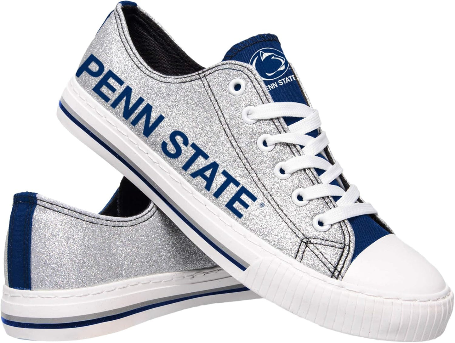 FOCO Women's NCAA College Team Logo Glitter Fashion Sneakers
