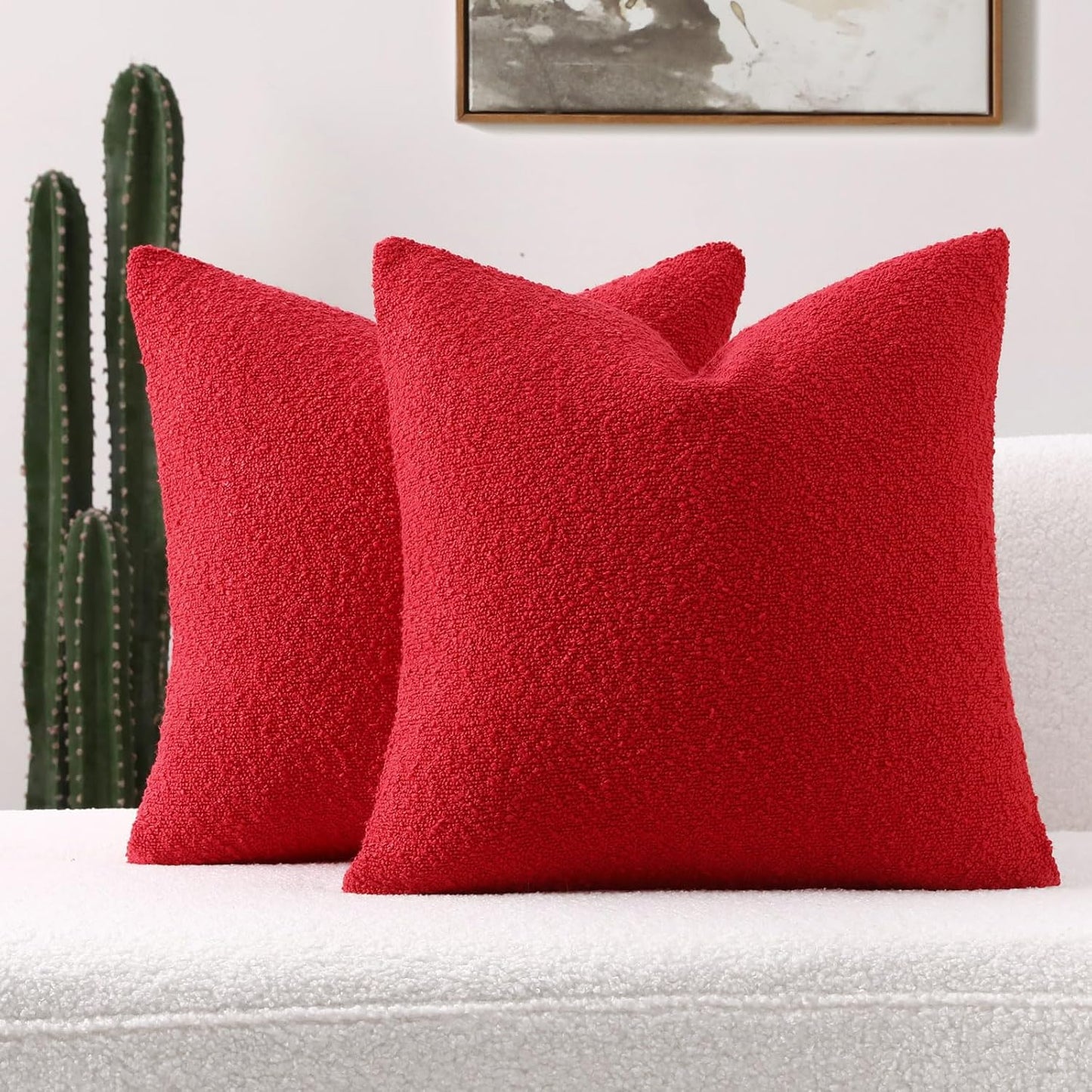 Luxurious Red Decorative Throw Pillow Covers for Modern Decor