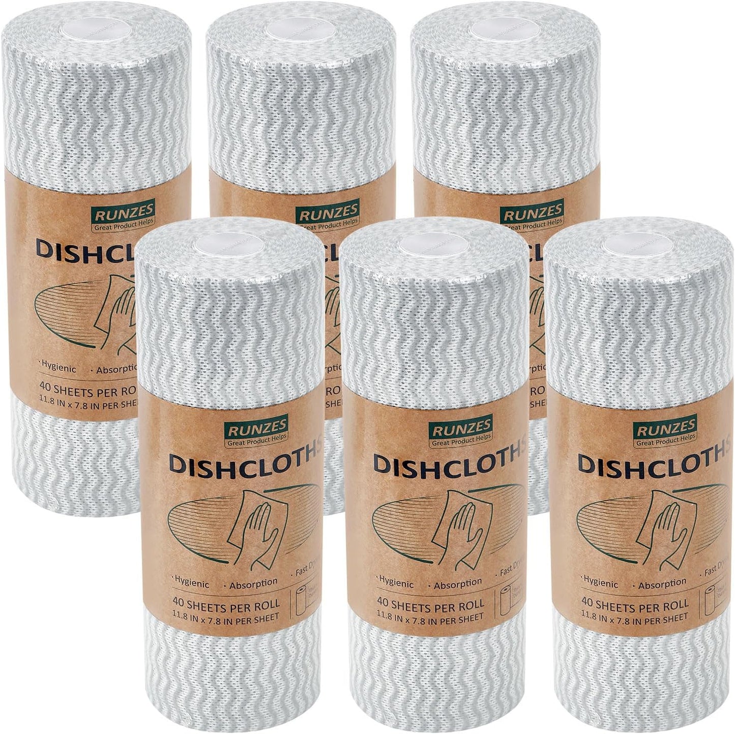 40-sheets Disposable Cleaning Cloths - Grey Wave Pattern