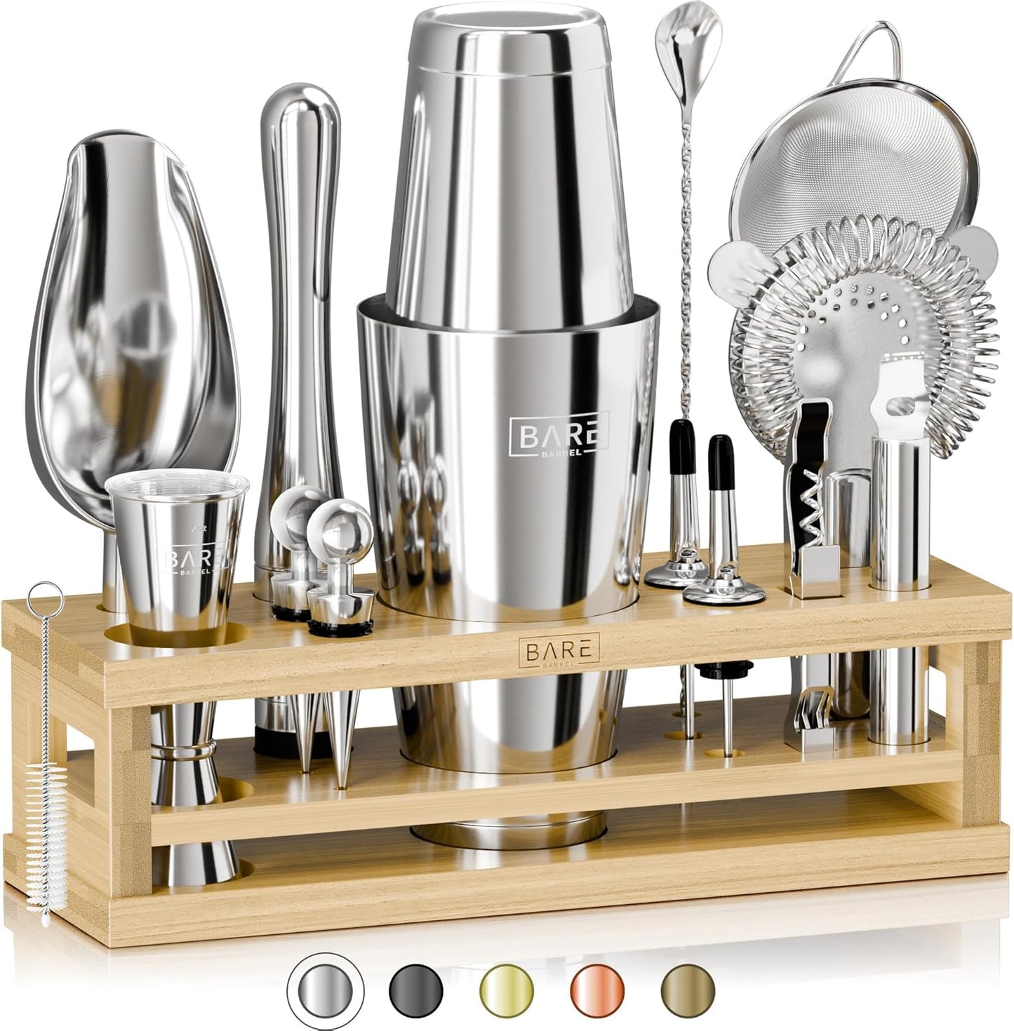 Bare Barrel 16-Piece Cocktail Shaker Set | Home Bartending Mastery